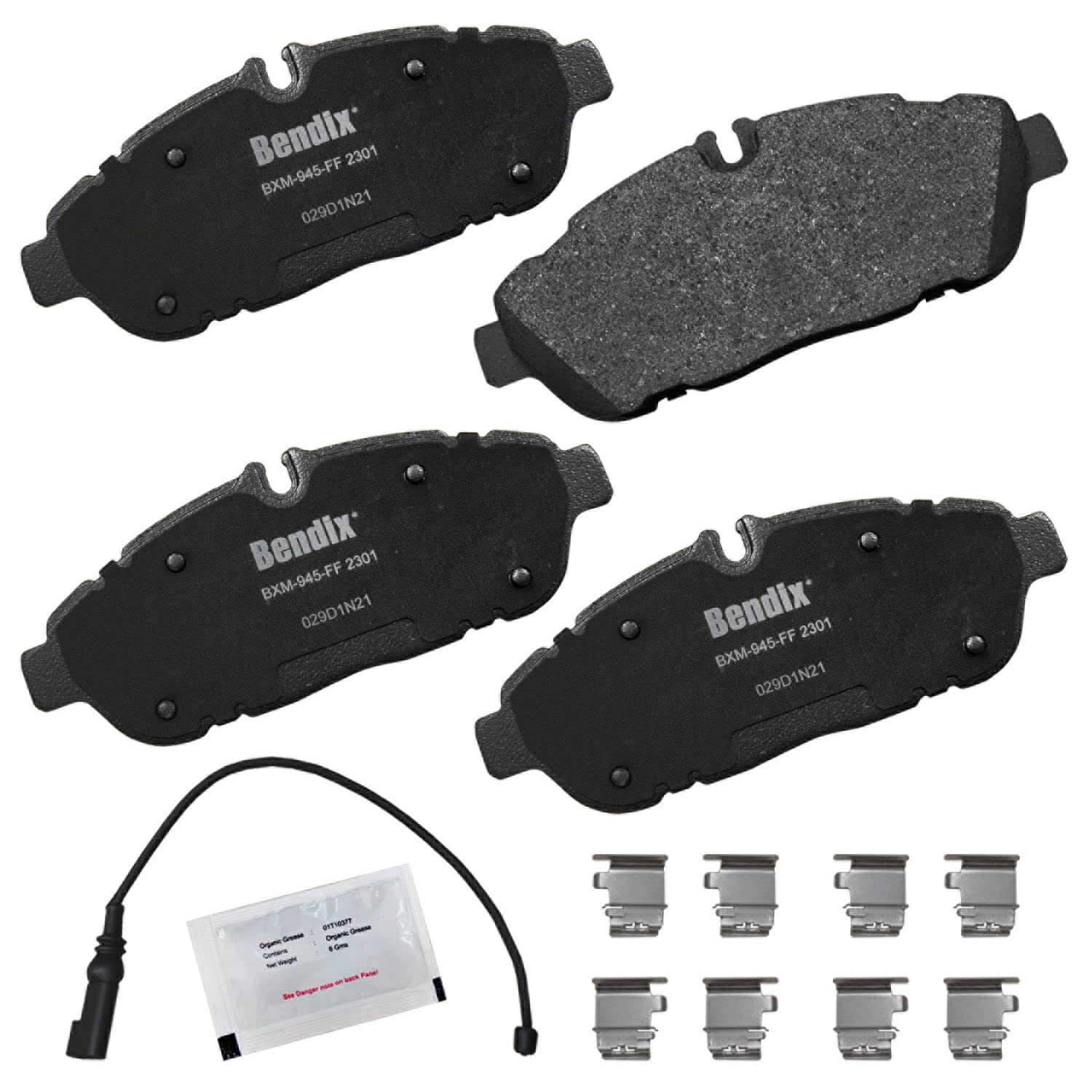 Bendix Priority1 Cfm2301 Semi-Metallic Front Brake Pads For Ford E-Transit 2023, Transit 2020, Transit-150 2023-2020, Transit-25