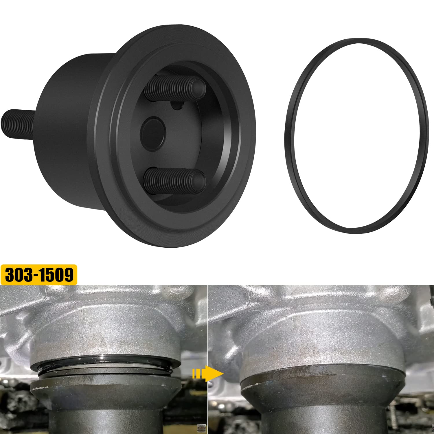 6.7L PowerStroke Front Crankshaft Seal Installer Tool 303-1509 & 303-1509-01 Fit for 2011-2020 Ford Super Duty F250/F350/F450/F5