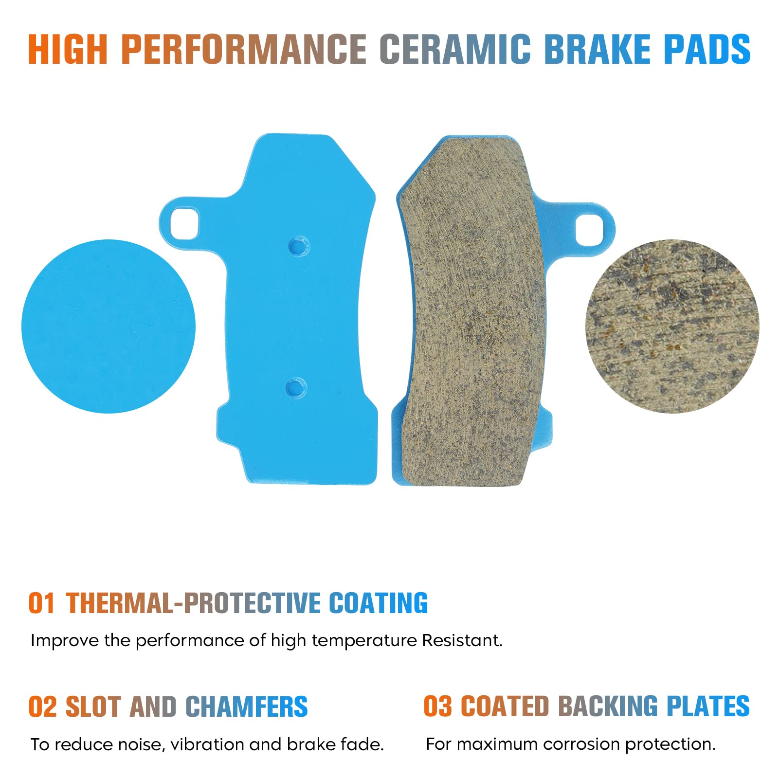 Youxmoto Ceramic Brake Pads 2008-2022 Fit For Harley Road King/Electra Glide/Street Glide, Front And Rear Brake Pads, Fit For Harley Classic Electra Glide/Road Glide/Electra Glide Ultra