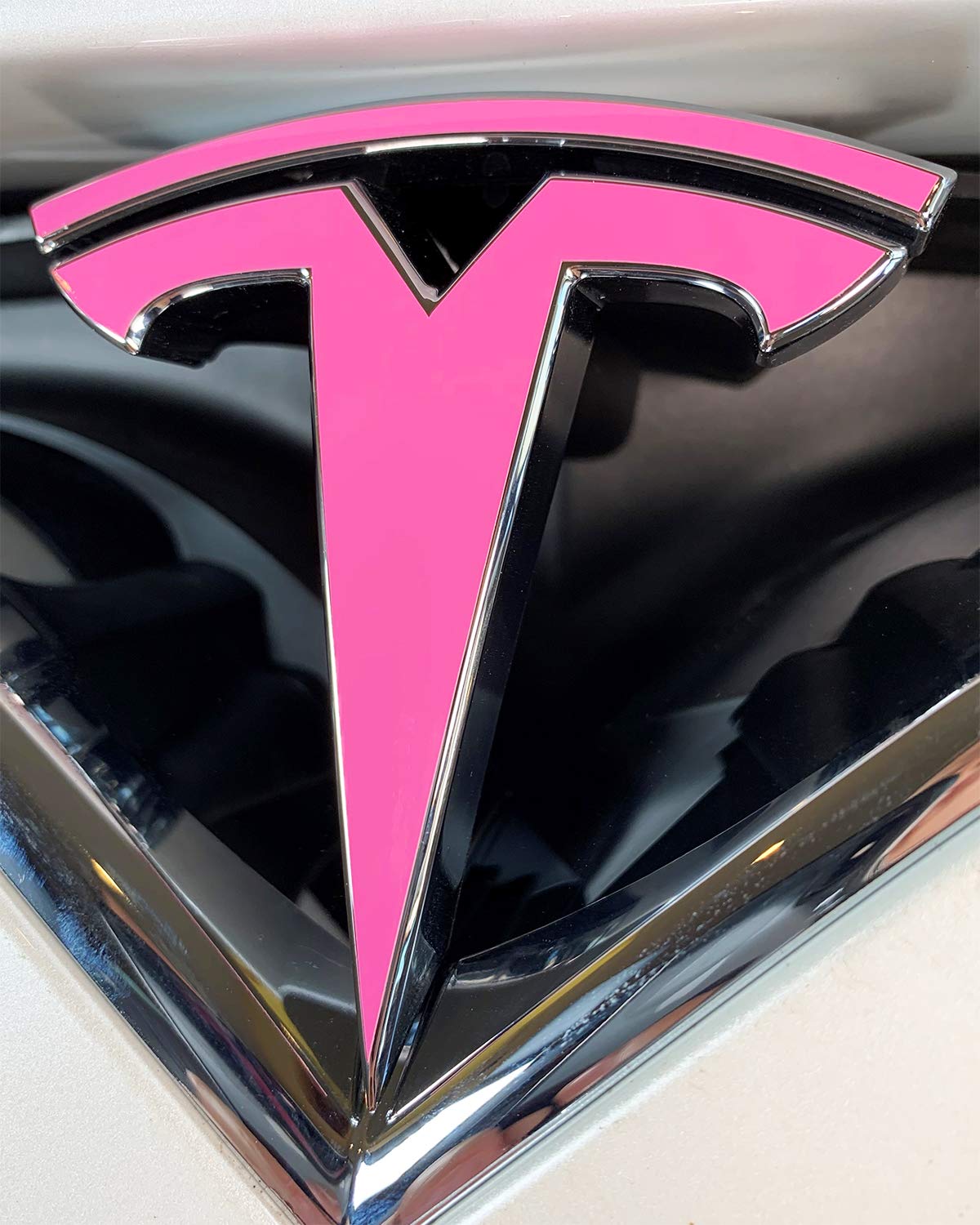 Custom Cut Graphics Logo Decal Wrap for Tesla Model X, 14-pc Set (Gloss Pink)