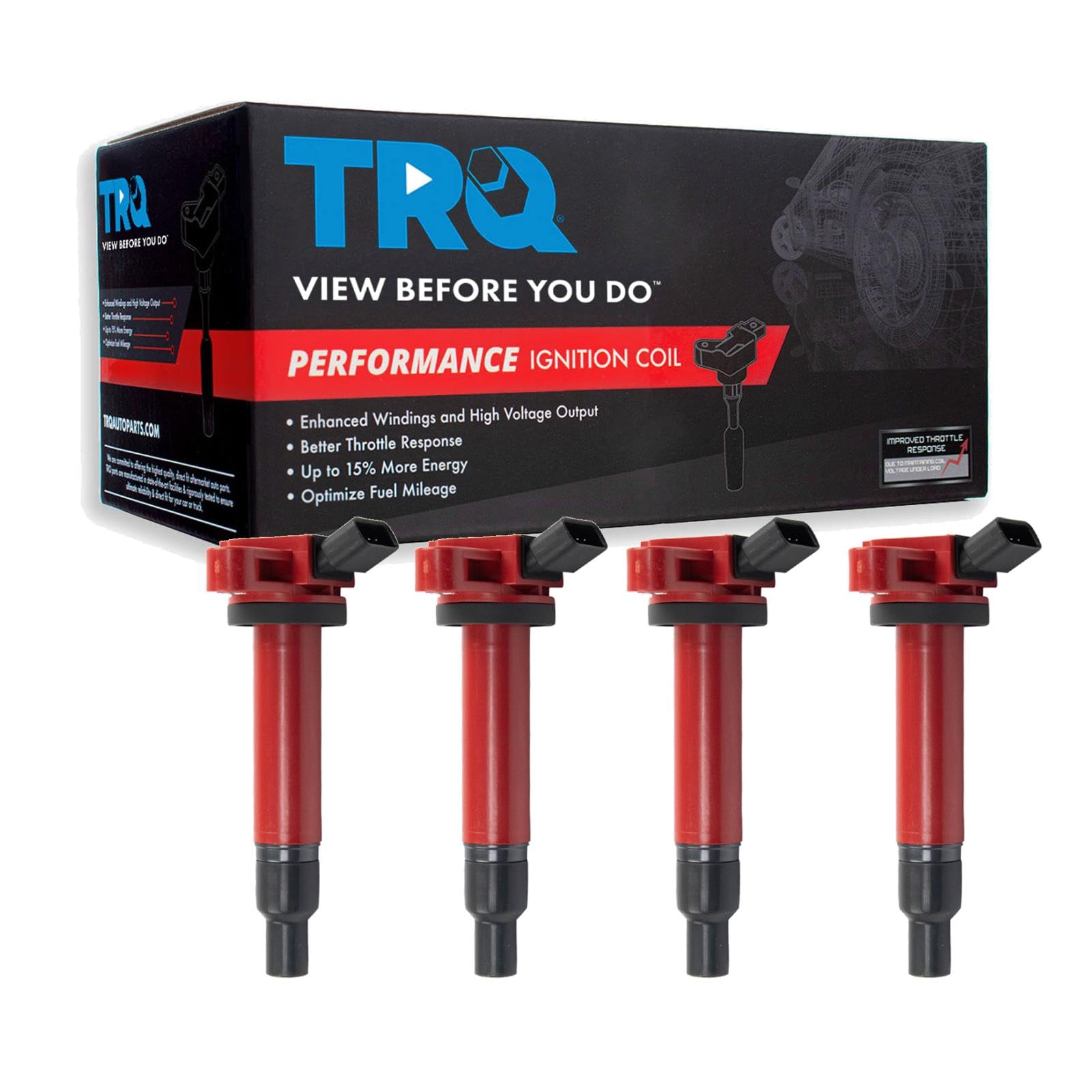 TRQ Premium High Performance Engine Ignition Coil Kit Set of 4 for Toyota Lexus