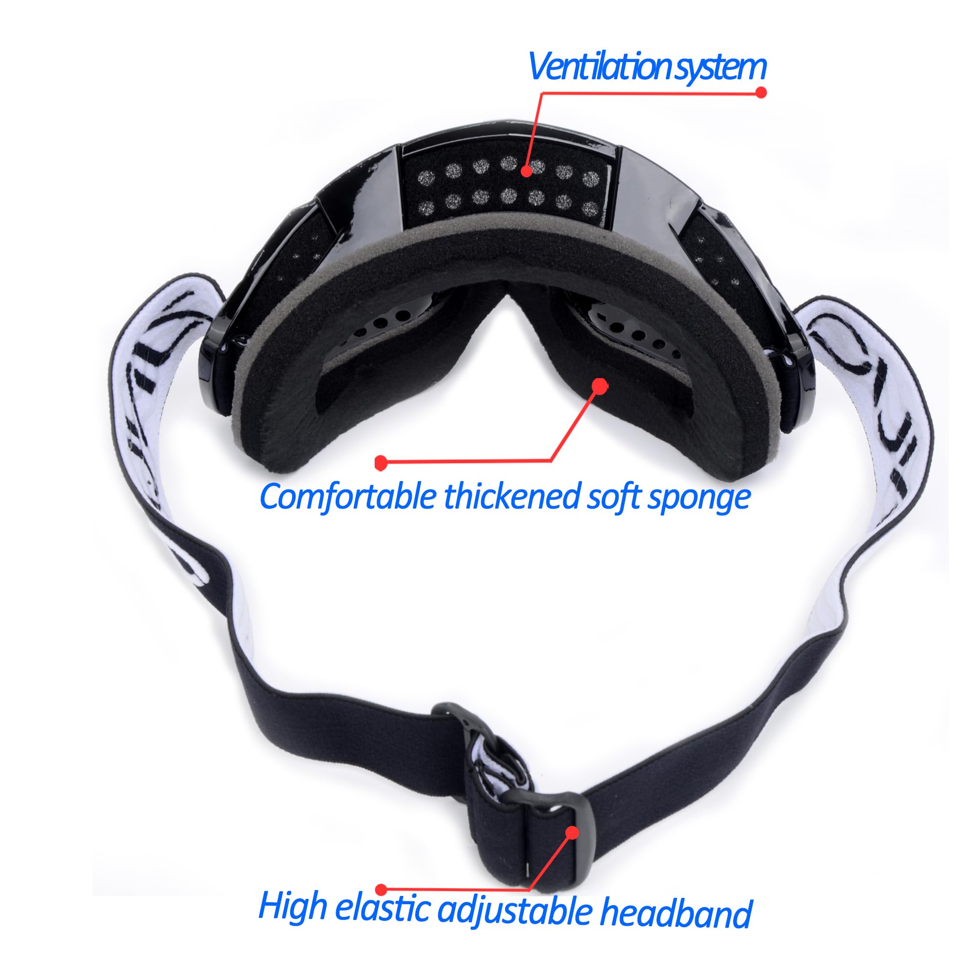 ATV Goggles with Balaclava face Mask for Men Women and Youth, Dirt Bike Motorcycle Motocross Riding Ski Goggles (Black Gray+Blac