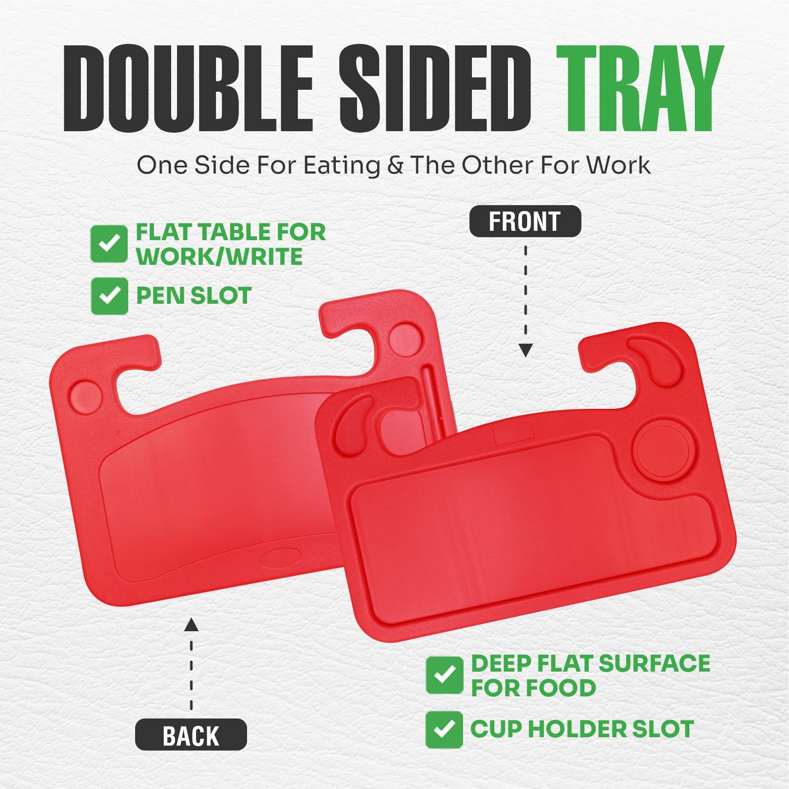 Lebogner Steering Wheel Tray, Car Food Trays For Eating, Laptop, Tablet, Ipad Or Notebook, Hook On Auto Steering Wheel Desk Tabl