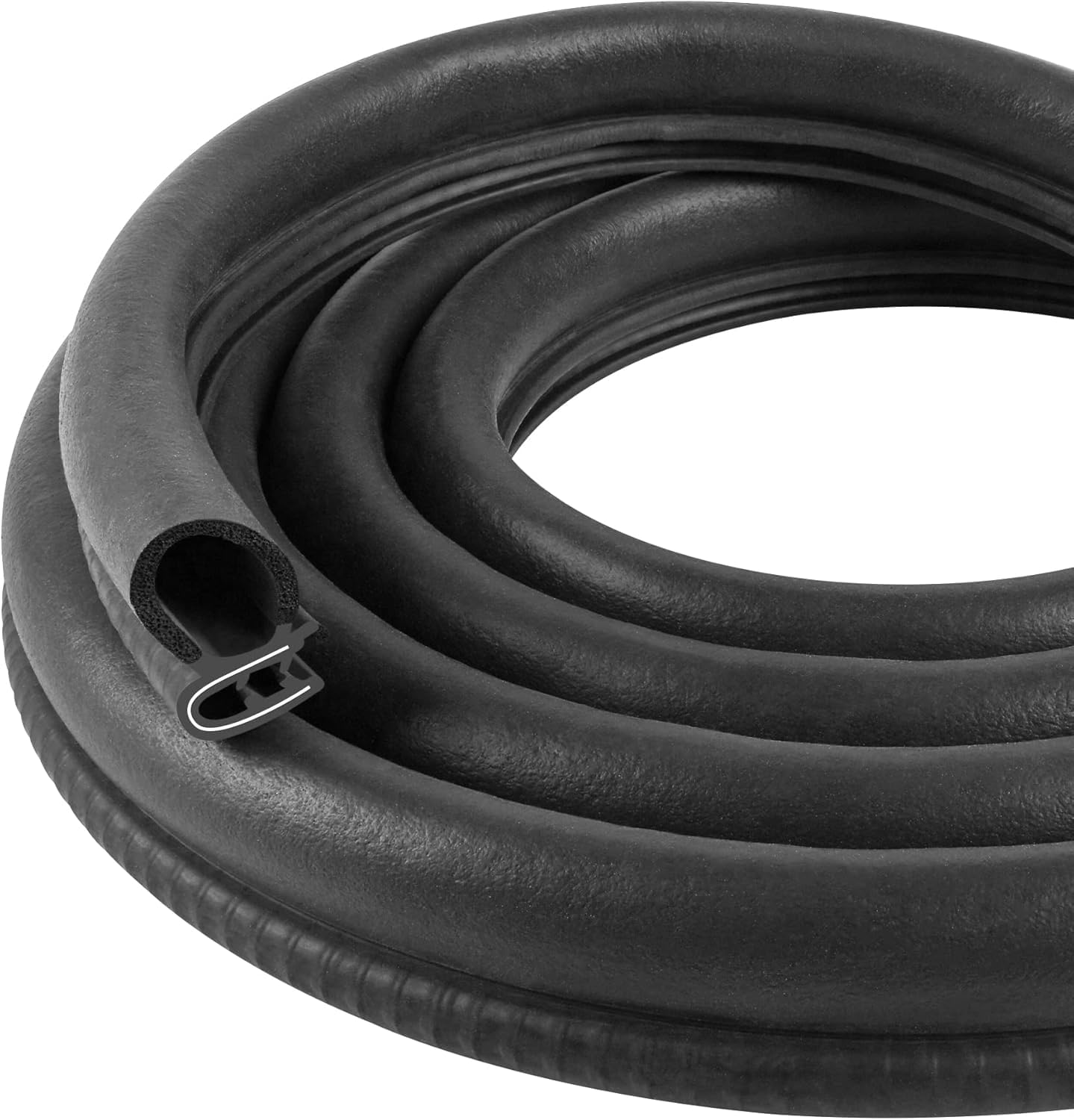 Kikerike 20Ft Automotive Door Weather Stripping Rubber Edge Trim Seal Strip Gasket for Car, Bus, RV, Truck Doors