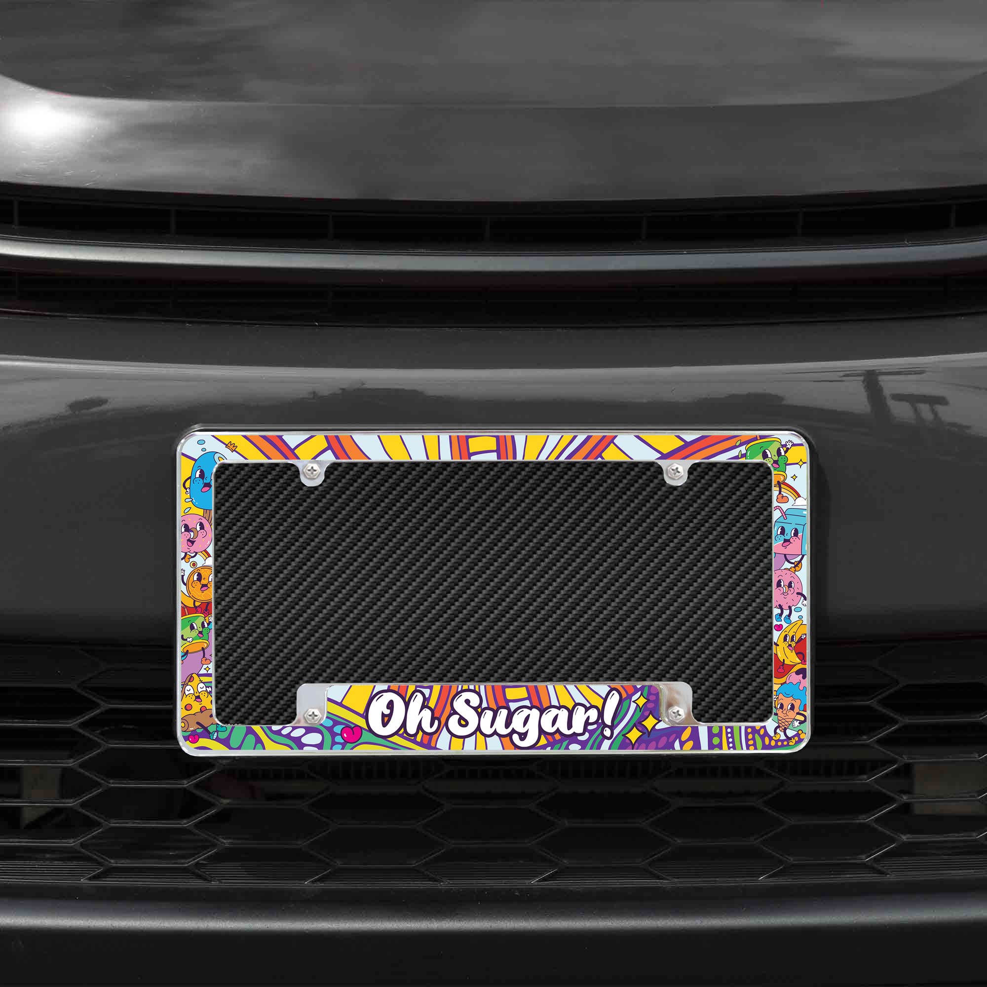 Rico Industries Oh Sugar! All Over Automotive License Plate Frame for Car/Truck/SUV (12 x 6)
