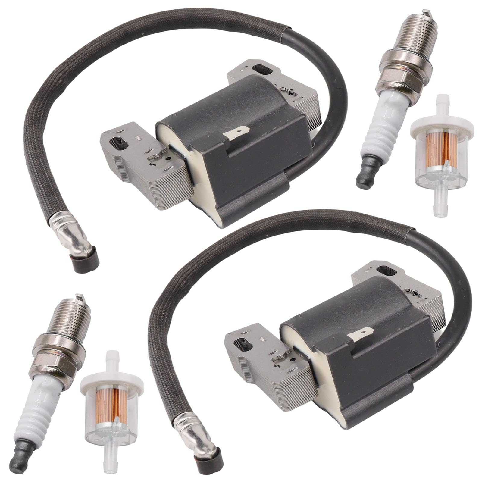 592846 2PCS Ignition Coil with Spark Plug Fit for Briggs & Stratton Intek V-Twin 18-22HP Engine,Replaces 691060 799651 499447