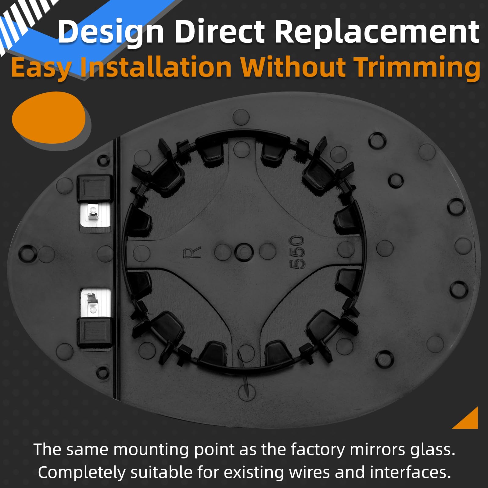 LOIYLLEN Passenger Side Mirror Replacement for Mini Cooper 2007 2008 2009 2010 2011 2012 2013 2014 2015 - Right Side Mirror Glas