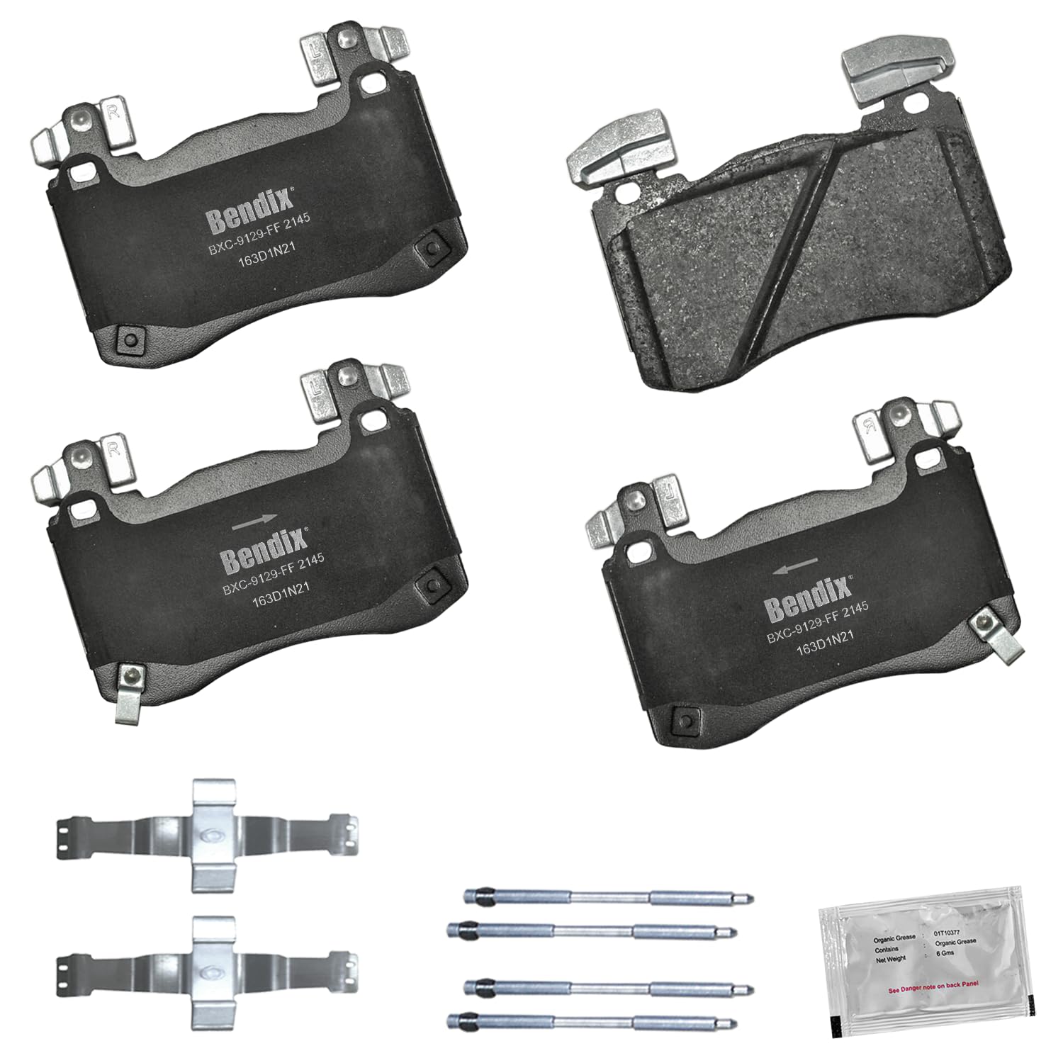 Bendix Priority1 Cfc2145 Ceramic Front Brake Pads For Genesis G70 2022-2019, Kia Stinger 2022-2018