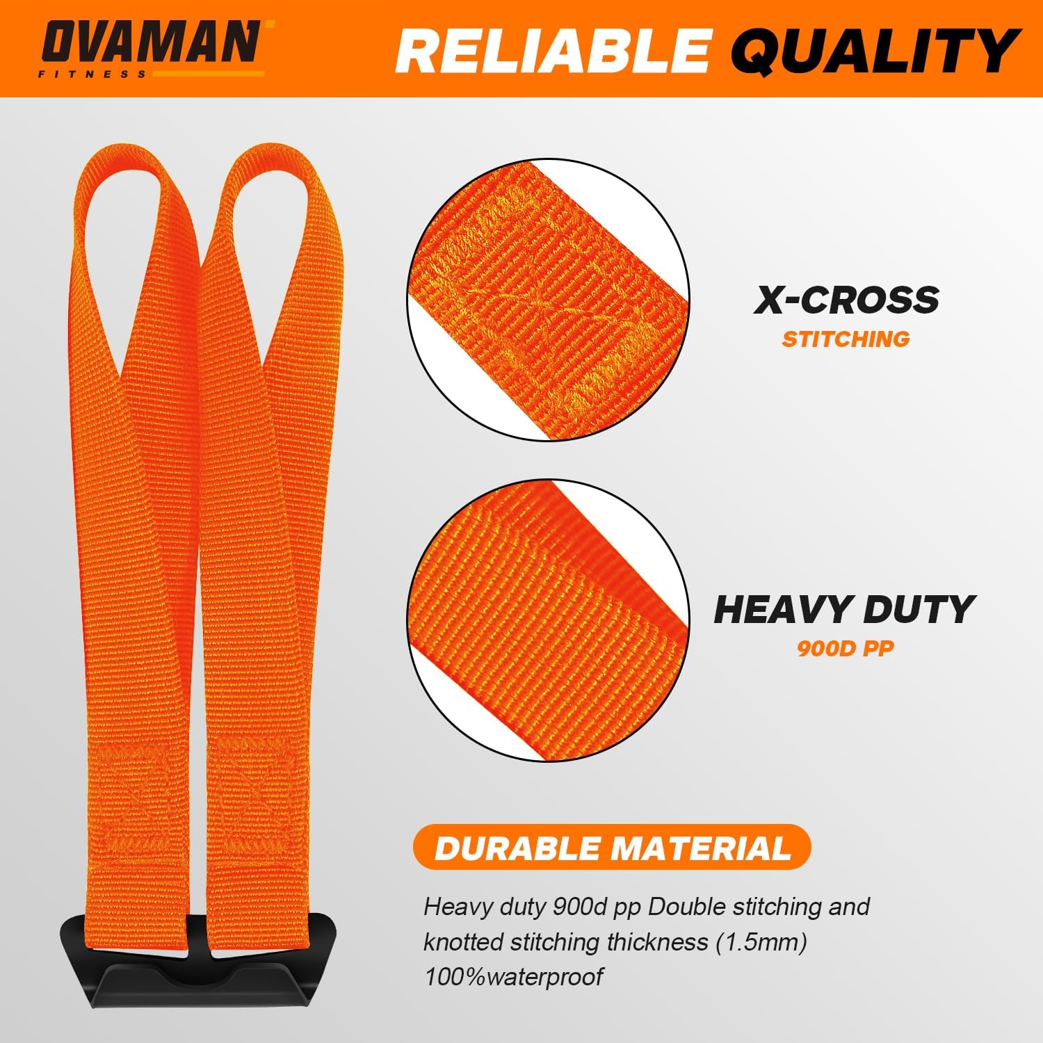 OVAMAN Rooftop Cargo Tie Down Hook Straps - Durable Orange Polypropylene, No Roof Rack Needed, Compatible with Most Cars, 6-Pack