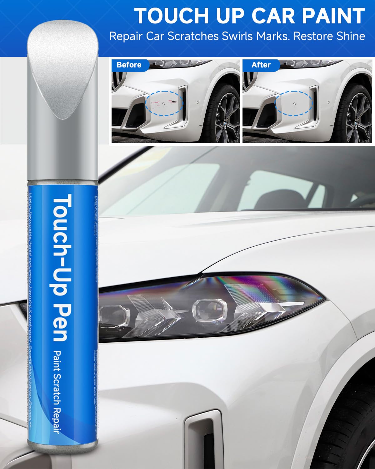 Teslaunch Touch Up Paint For Bmw, Mineral Grey(B39) Exact Match Touch Up Paint Car Scratch Repair(Mineral Grey Metallic For X2/2