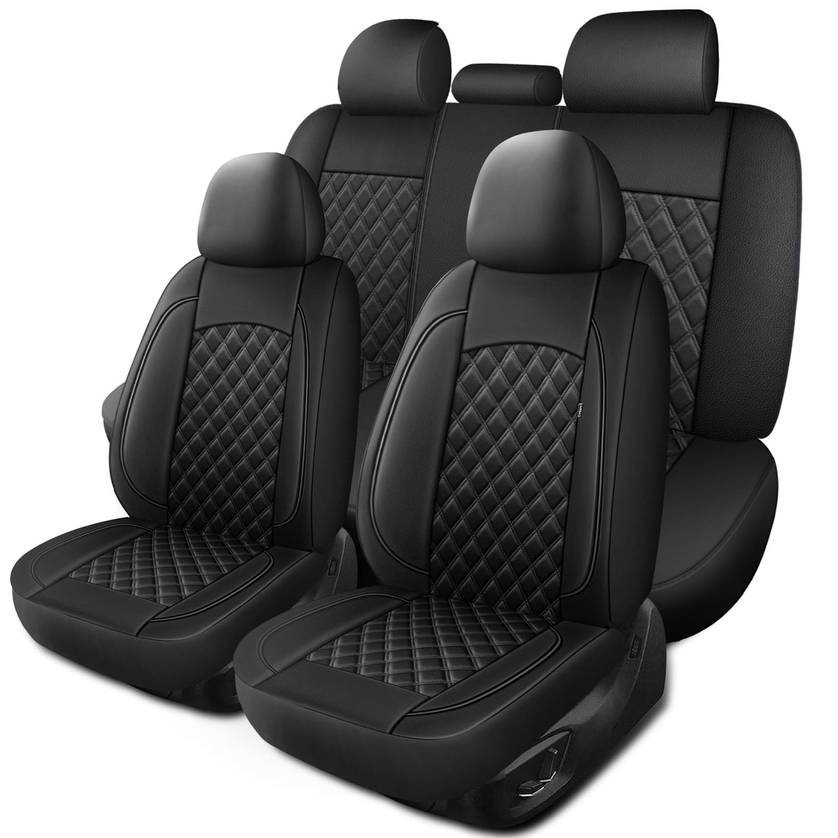 HChengkikz Car Seat Covers Full Set,Breathable and Waterproof Napa Leather Car Seat Cover,Interior Universal Fit for Cars,Sedans