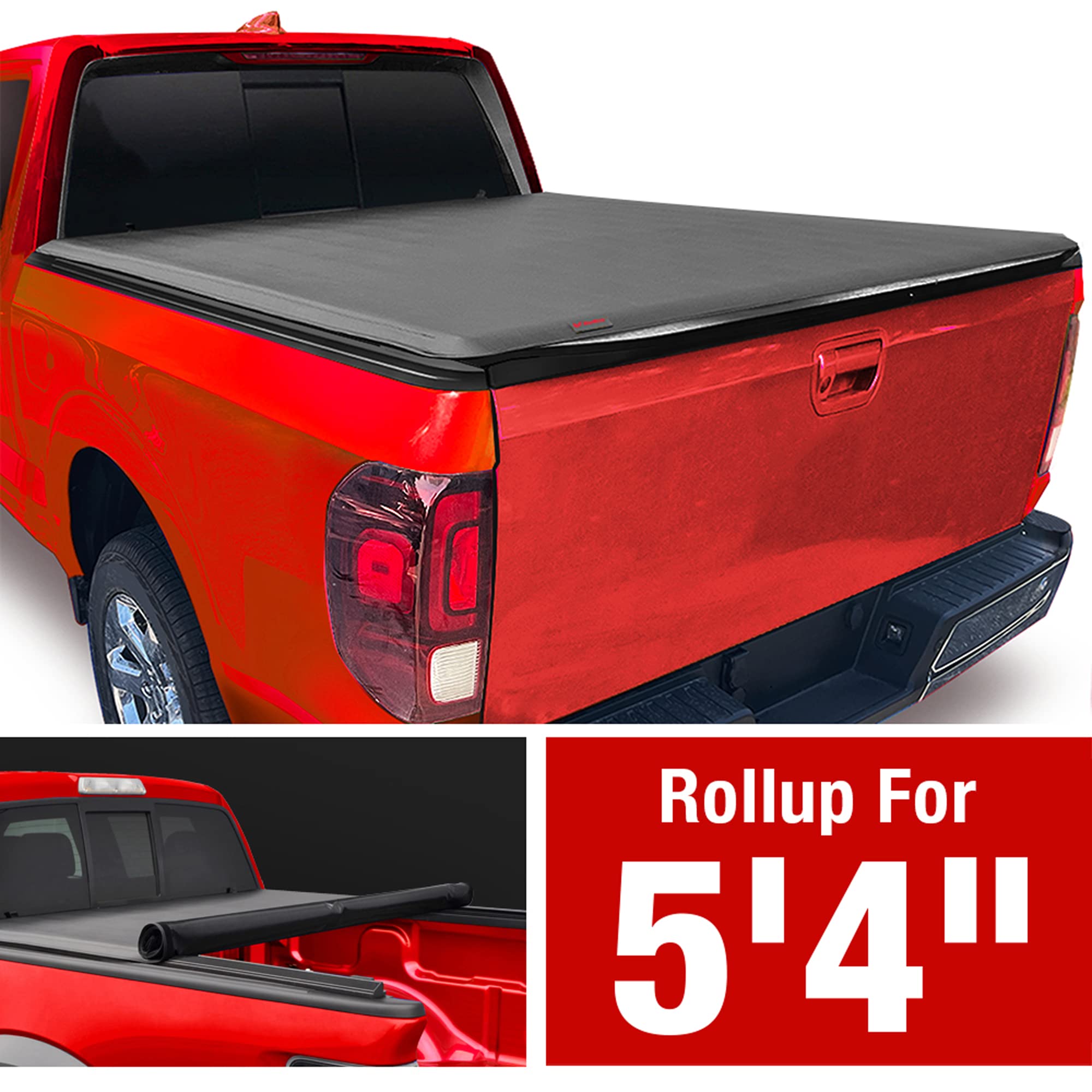Maxmate Soft Roll-Up Truck Bed Tonneau Cover Compatible With 2017-2024 Honda Ridgeline | 5'4' (64') Bed | Tch169065