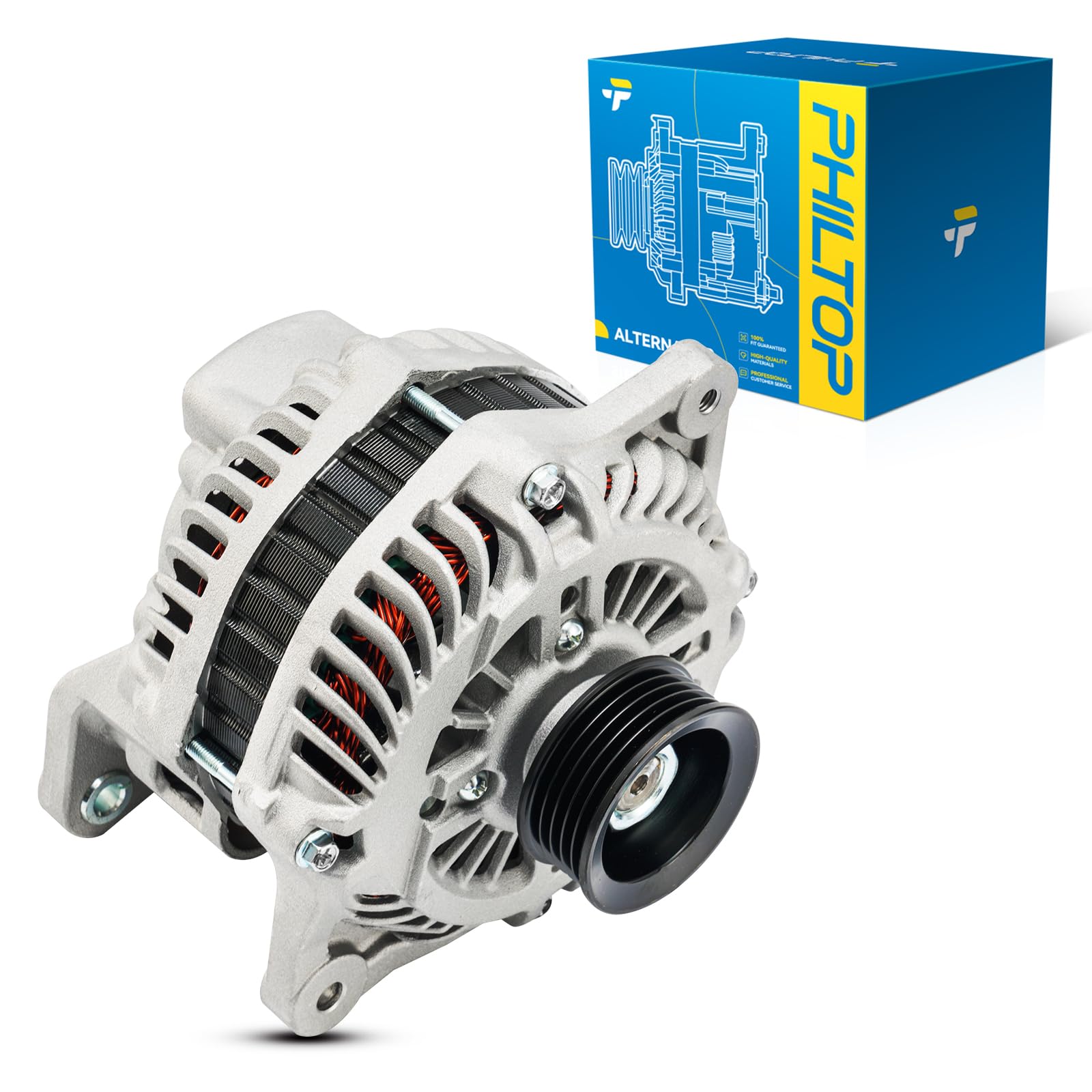 PHILTOP Alternator Compatible with Subaru Impreza 2006-2010 2.5T, Forester 2006-2010 2.5T, Legacy 2005 2.5T, Outback 2005 2.5T, 