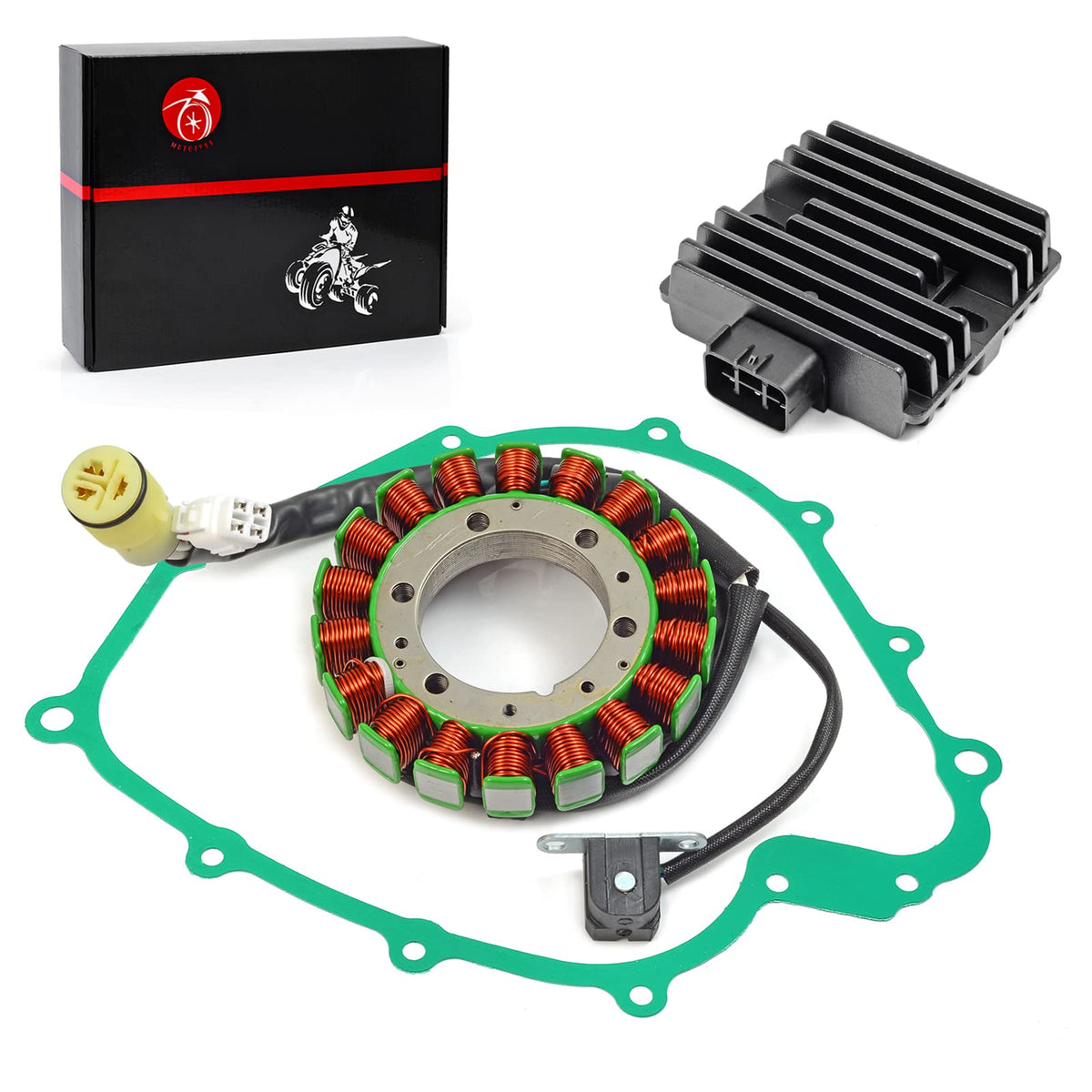 Stator & Regulator Rectifier Gasket Compatible with Yamaha Grizzly 660 YFM 660 Rhino 660 YXR660 2002-2008 5KM-81410-01-00 5BN-81