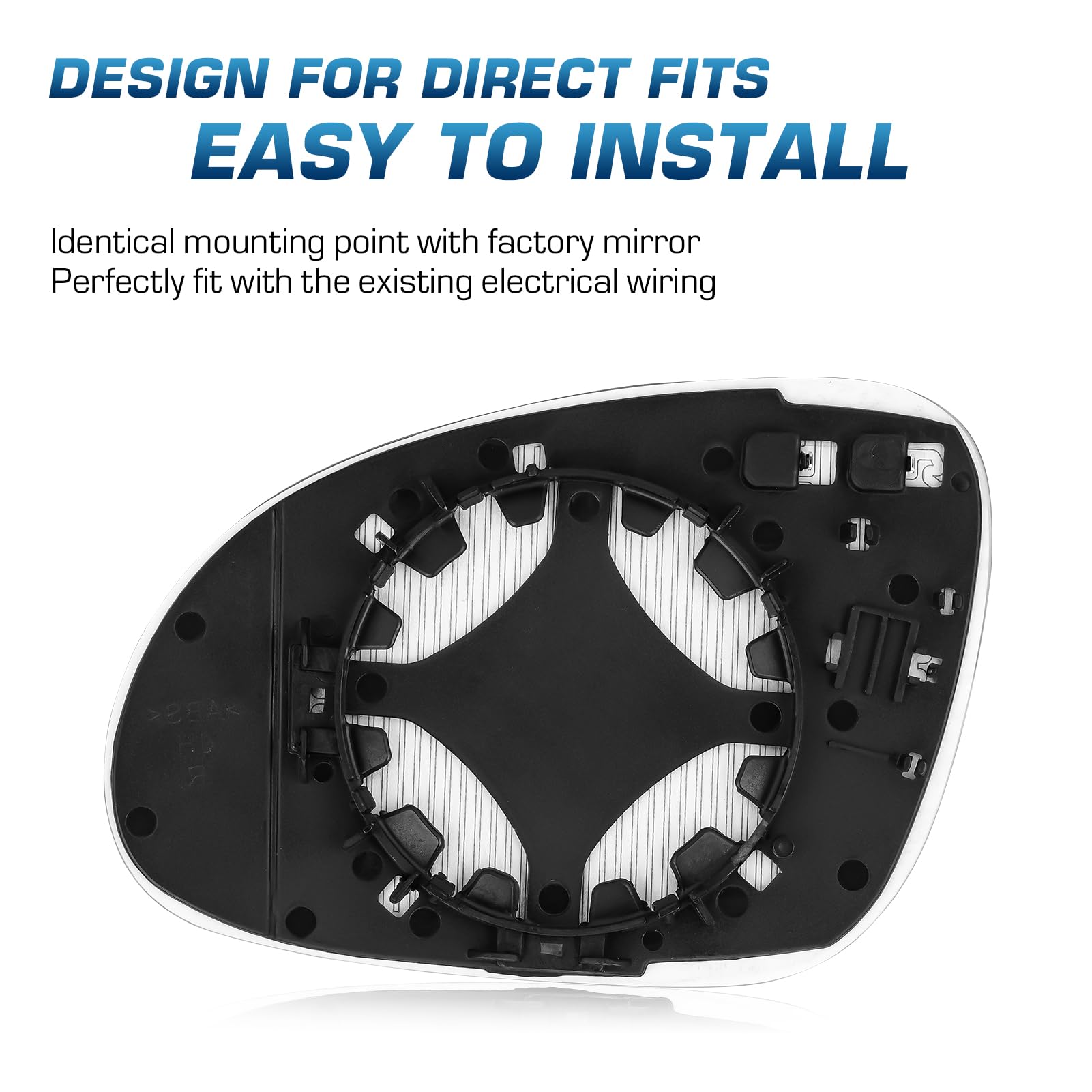 Youxmoto Passenger Right Side Heated Mirror Glass Replacement 2005-2010 Fit For Volkswagen Fit For VW R32 EOS GTI Rabbit Jetta P