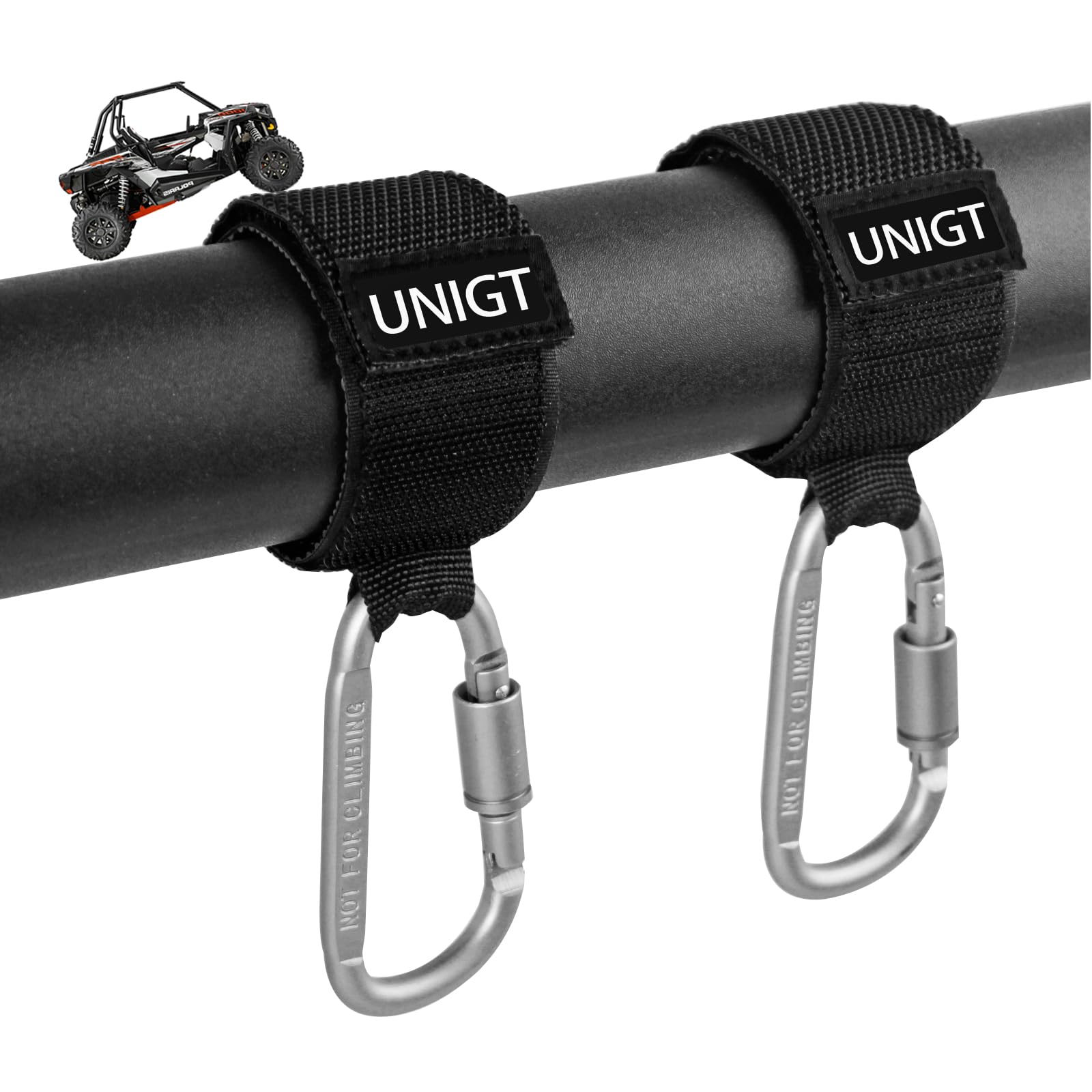 Unigt 2 Pack Utv Hook For Hanging Headsets, Helmet And Goggles, Multipurpose Carabiners For Electric Scooter Owner Fits 1.5-2.0' Sxs Roll Cage Accessory Hook Hanger- Black