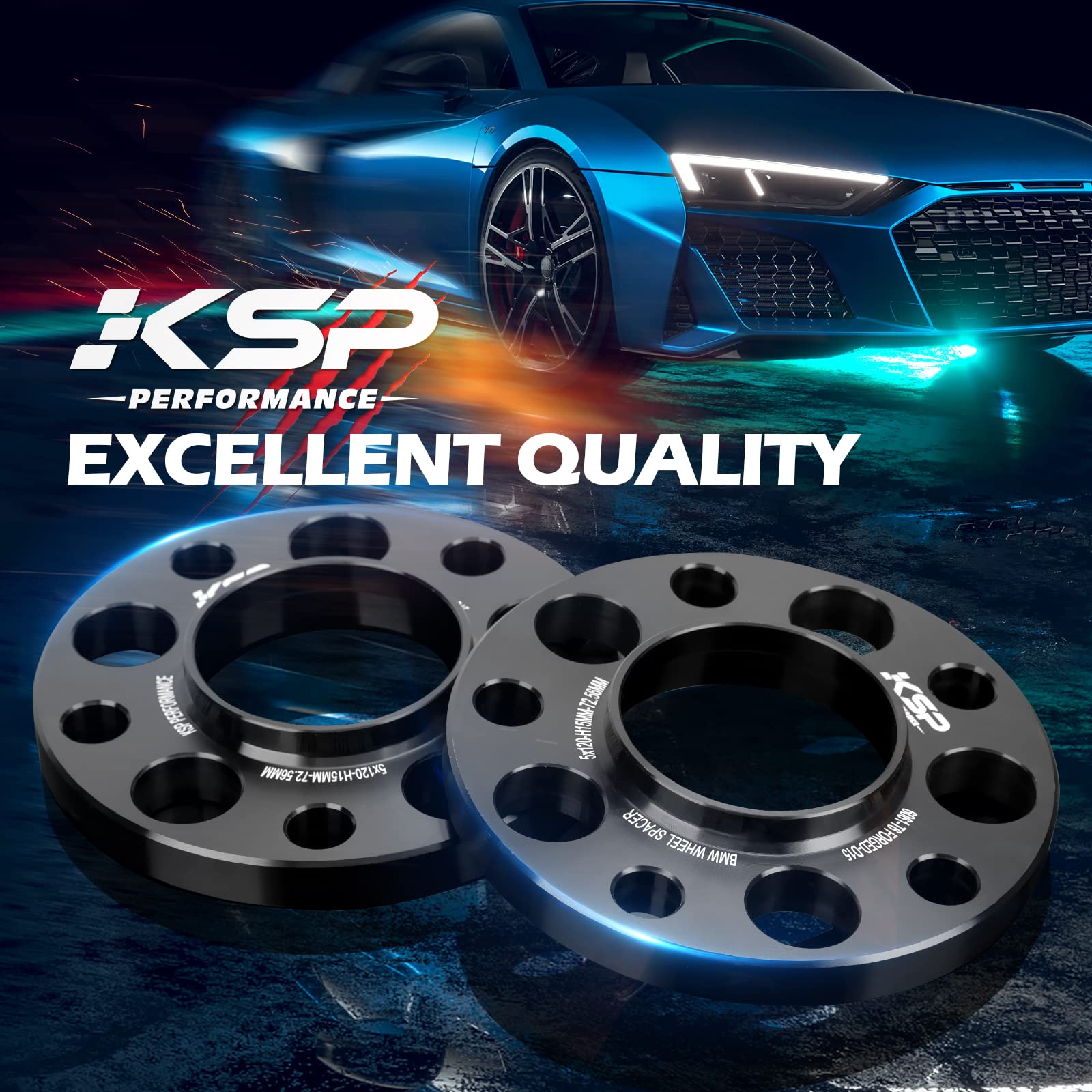 KSP 5X112mm Wheel Spacers,12mm 66.56mm Hubcentric Bore Forged Tuning Spacer for Most Vehicle, Newer A4 S4 A5 S5 A6 S6 A7 S7 A8 Q