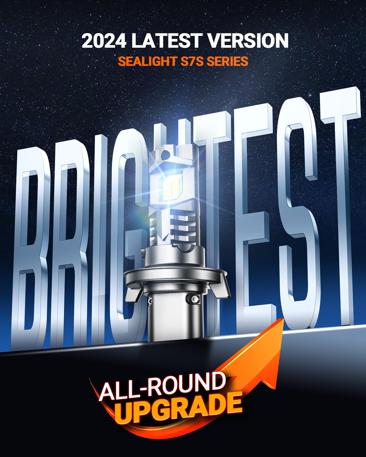 Sealight 9007/Hb5 Fog Lamps 60000Lm 70W Wireless For Atvs & Powersports, 2025 Version 99% Compatibility, 9  Brightness S7S Serie