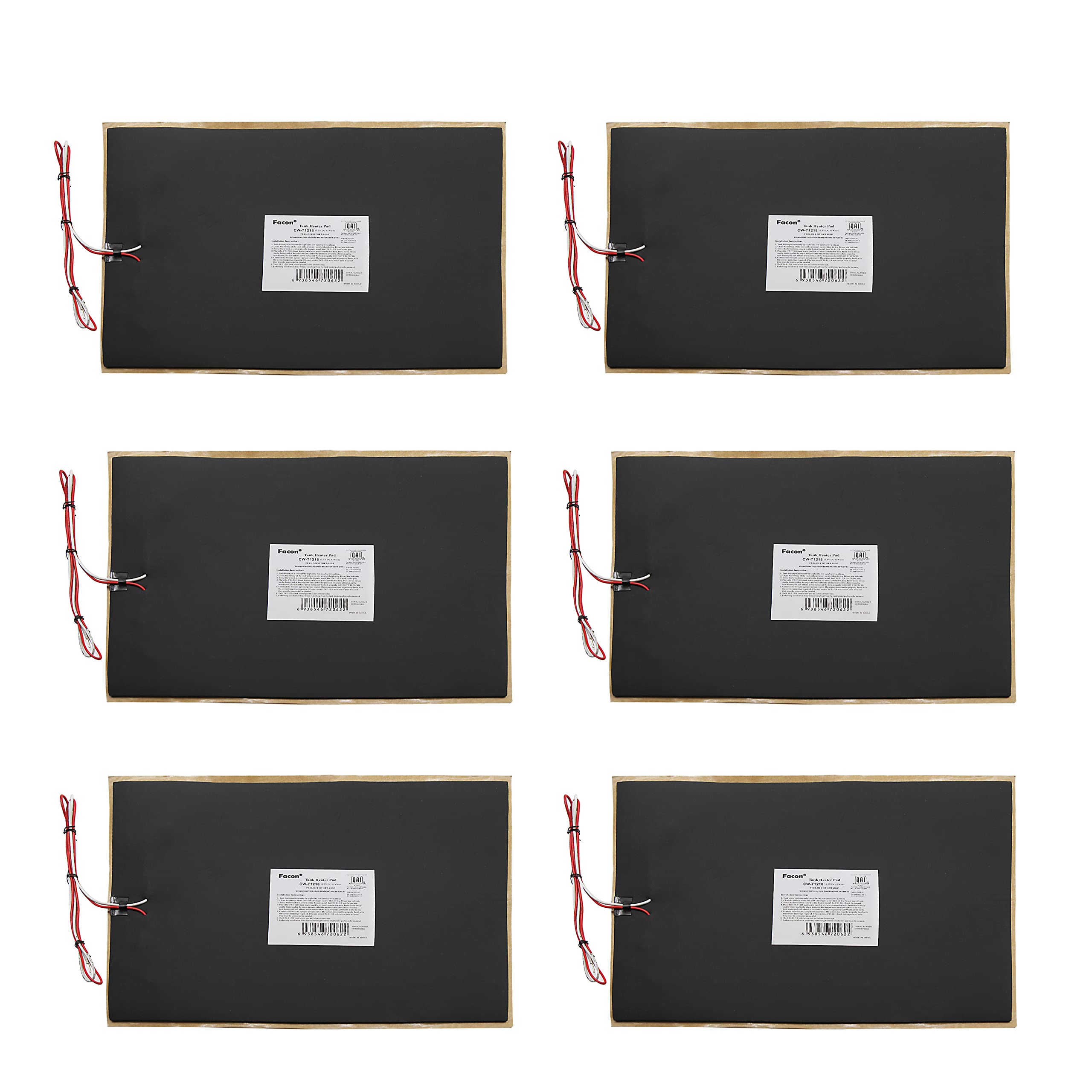 Facon 12' X 18' Rv Tank Heater Pad, Cw-T1218, Use With Up To 50 Gallons Fresh Water/Grey Water/Black Water Tank, With Automatic Thermostat Control, 12Volts Dc, 6Packs