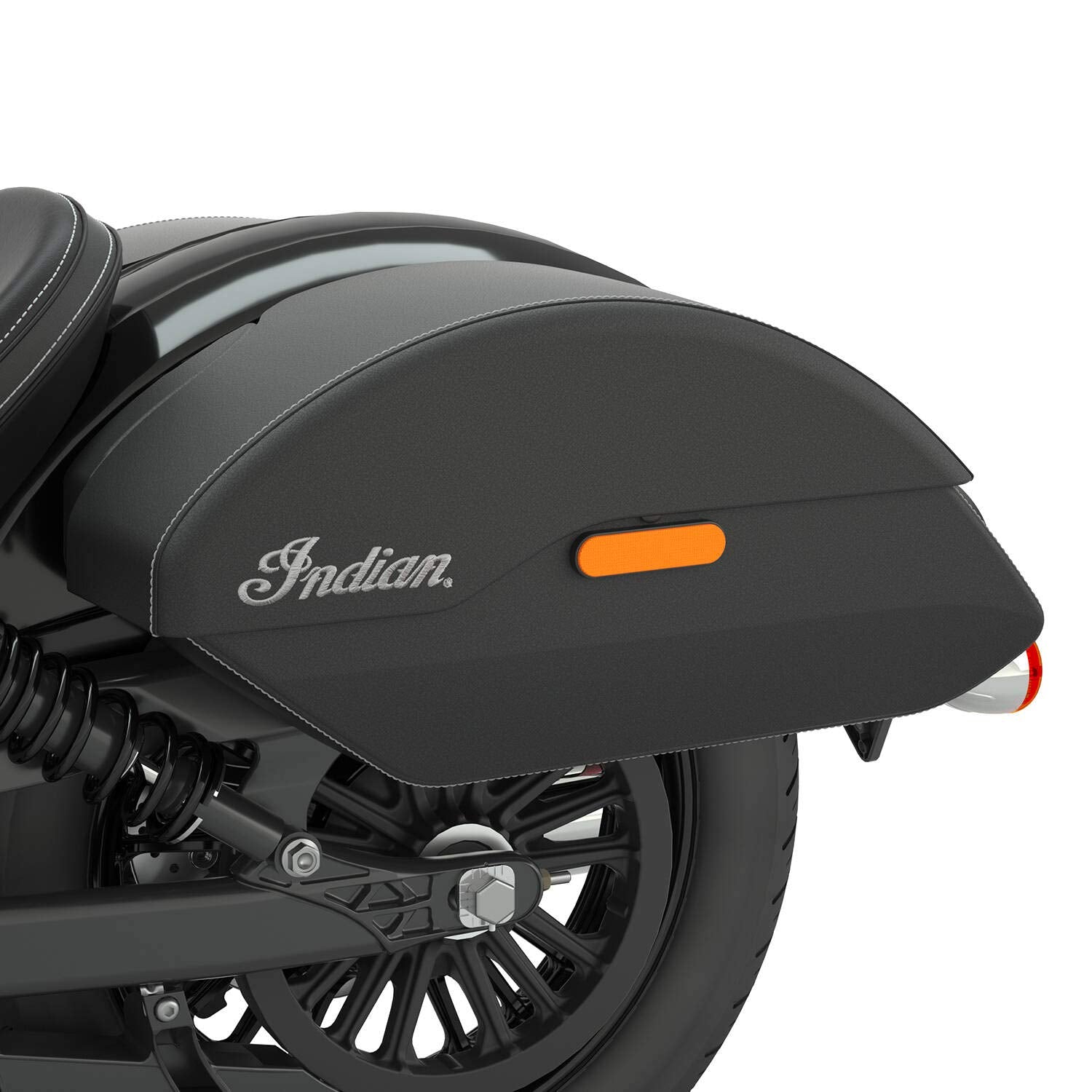 Indian Motorcycle Quick Release Semi-Rigid Saddlebags In Black, Pair, Specific For Scout Sixty Abs, Scout Abs, Genuine Oem Part 2889282-Vba