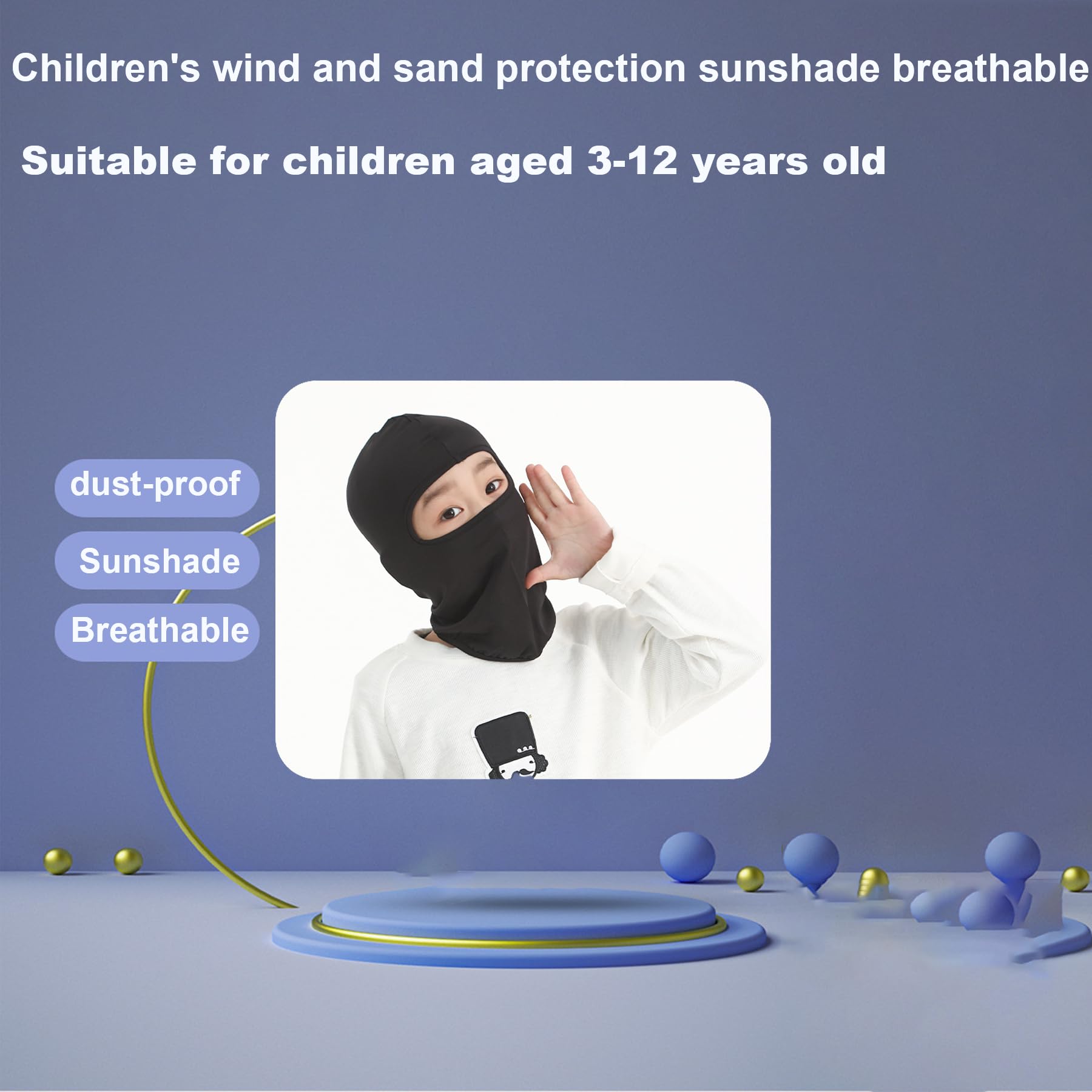 LJDJ Kids Dirt Bike Goggles ATV Motorcycle Off-Road Riding Motocross Glasses with Sun UV Protection Balaclava Full Face Cover (B