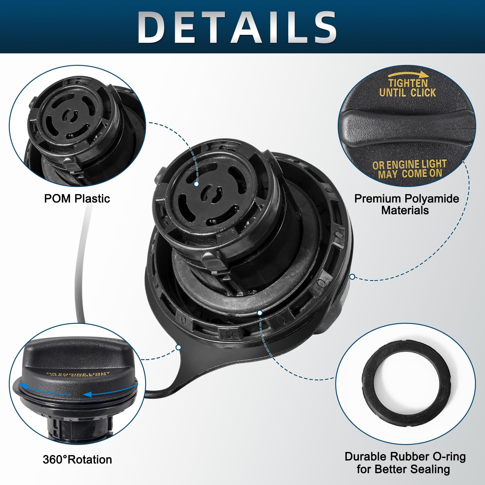 Fuel Tank Cap Gas Cap Compatible With Lincoln Ford Mercury, 1999-2004, 1997 Ford Mustang,1998-2003 Ranger, 2000-2005 Lincoln Ls,1997-2001 Explorer Replace# Fc961, Xu5Z-9030-Ja