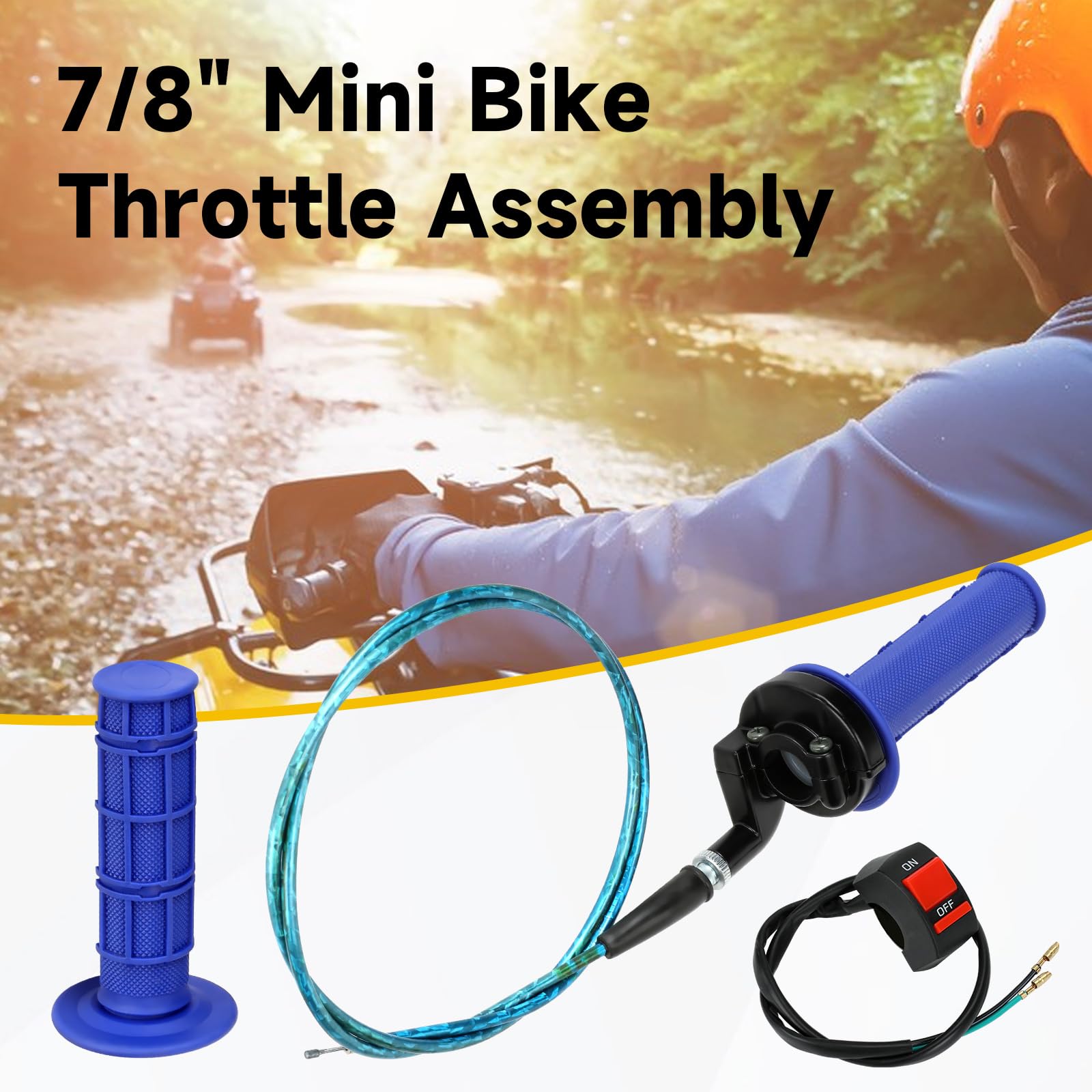 Hiaors Mini Bike Throttle Assembly Compatible With Coleman Ct200U Bt200X Ct200U-Ex, 7/8 Twist Throttle Cable Handle Grips Kit Fo