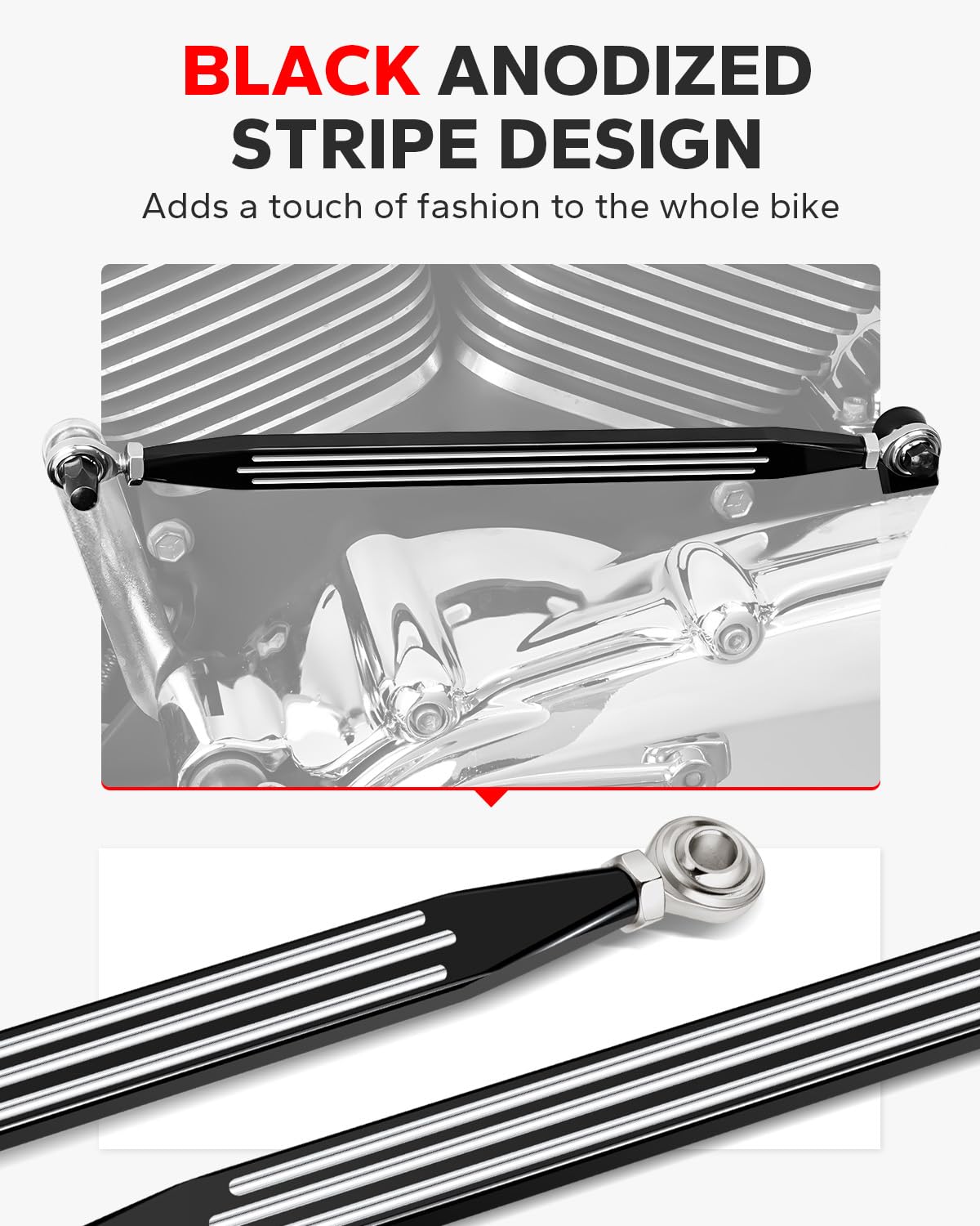 Amazicha Black Shift Linkage Compatible for Harley Davidson Softail Touring Road King Electra Glide Road Glide 1980-2024