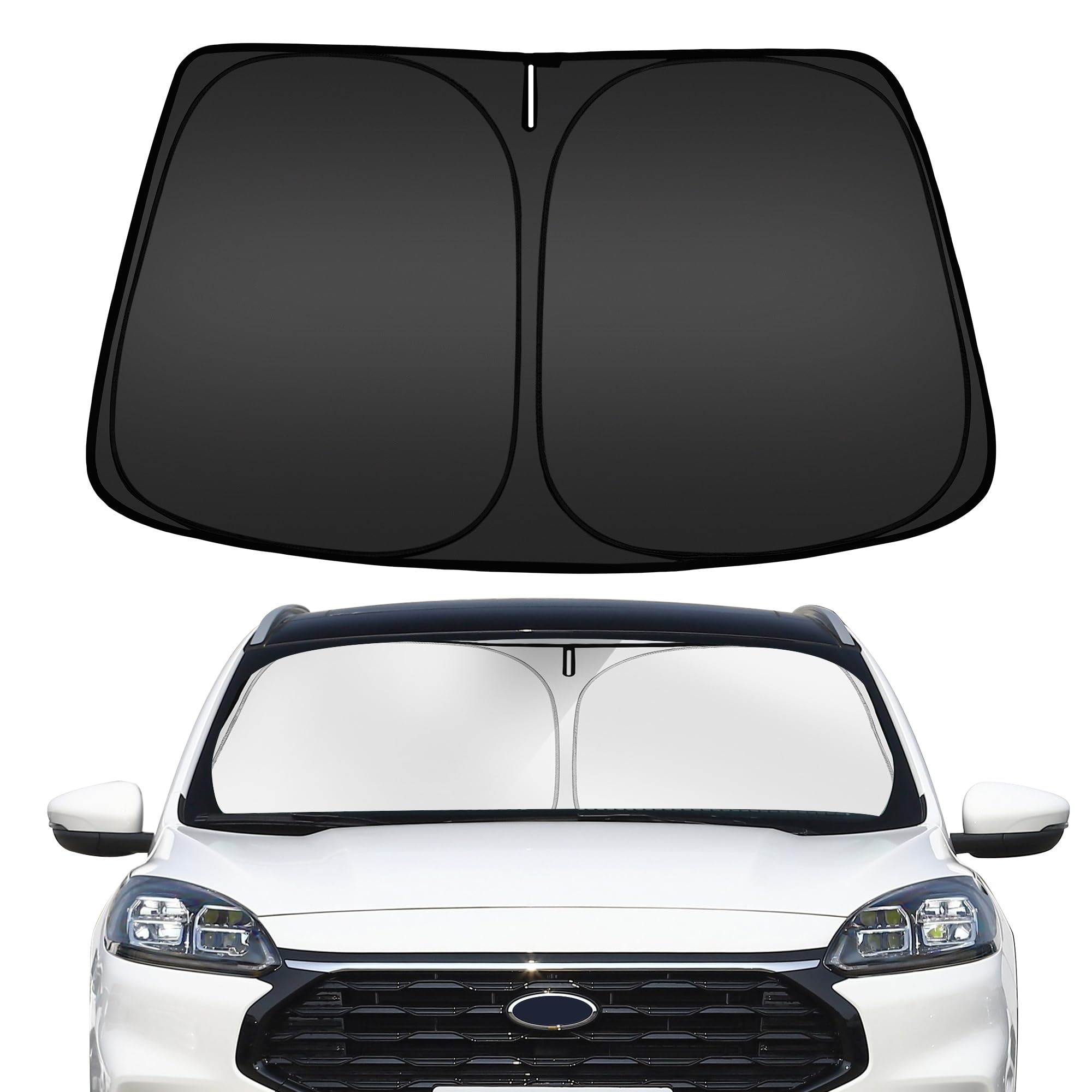 Arismotor Windshield Sun Shade For Ford Escape 2020-2025, Custom Fit Foldable Front Window Sunshade Sun Visor Protector, Block U
