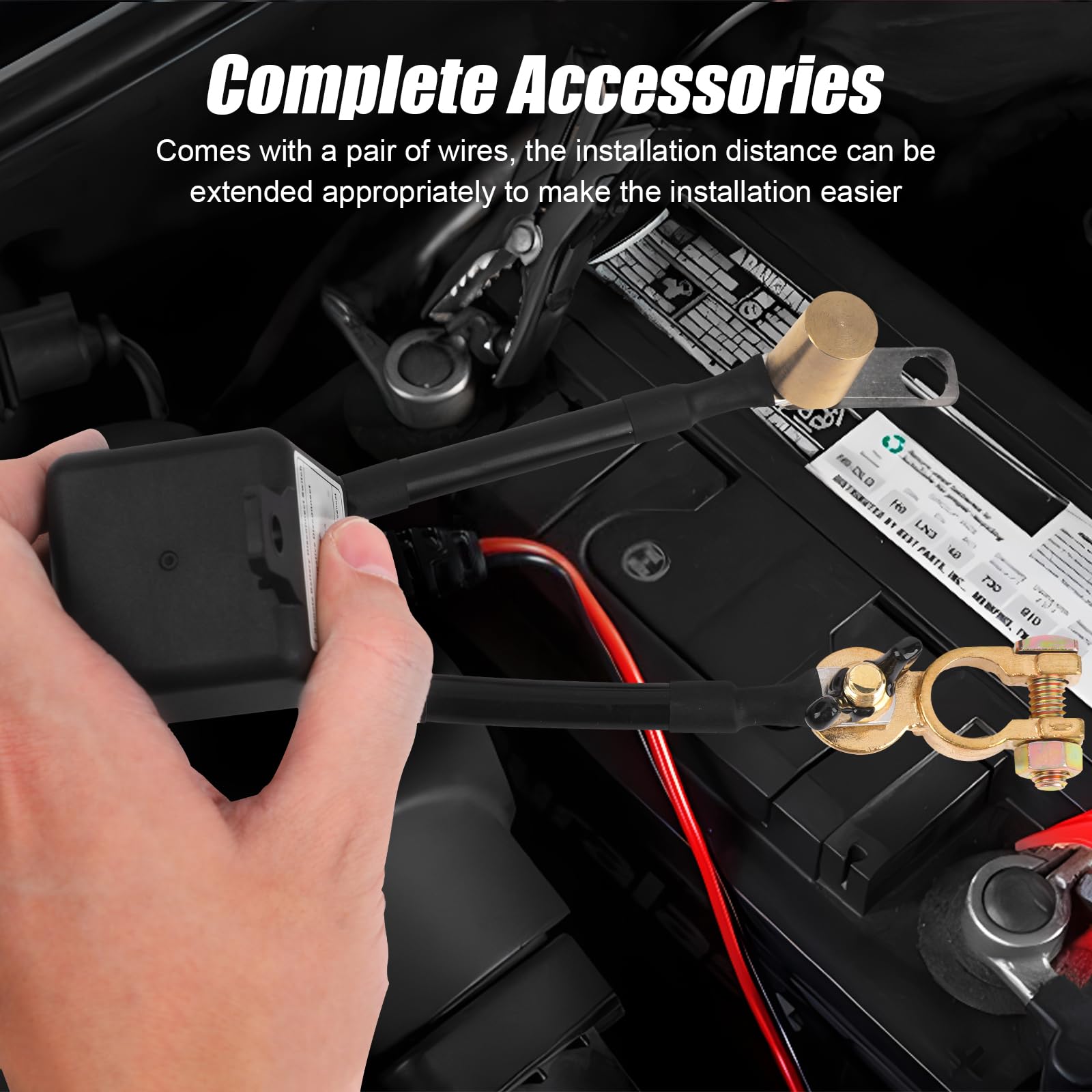 2G 250A Remote Battery Disconnect Switch & 5 Awg Battery Cables, Dc12V Top Post Negative Battery Kill Switch For Car Rv Truck Wi