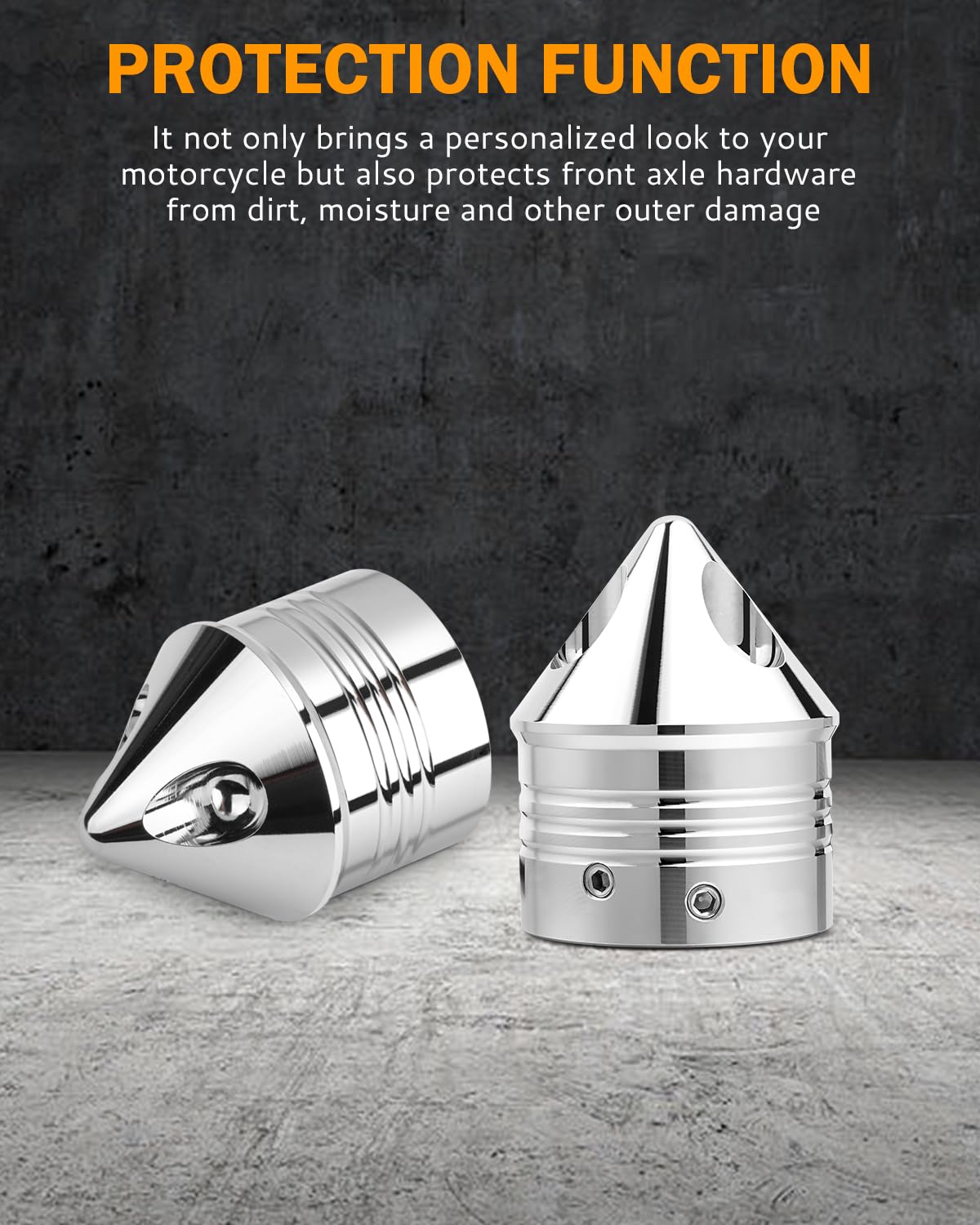 Pbymt Chrome Front Axle Nut Cover Cap Cnc Aluminum Compatible For Harley Davidson Softail Road King Street Electra Glide Fat Boy Iron 883 2002-2023