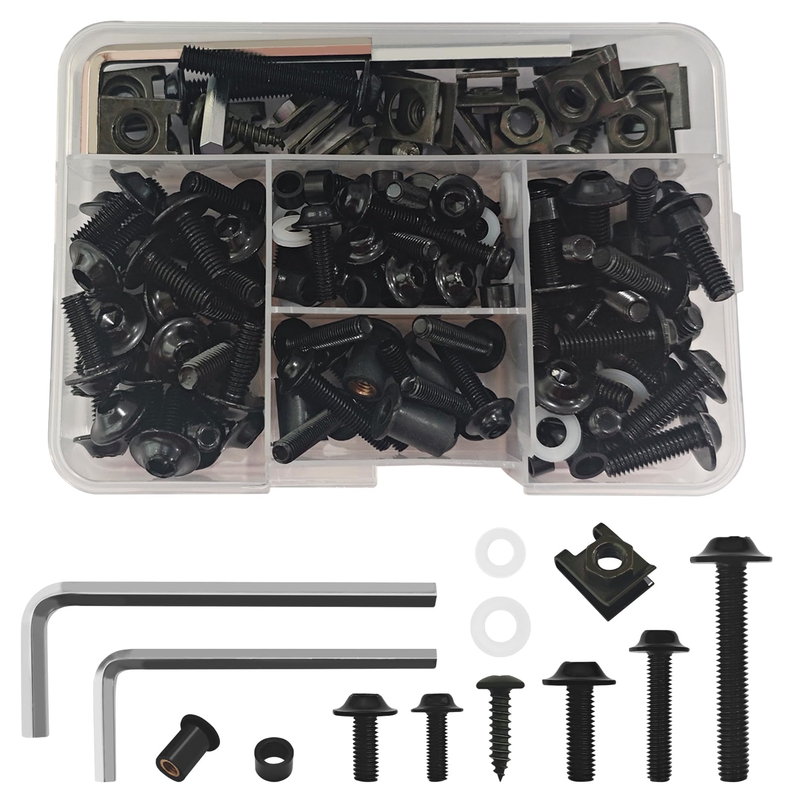 SamWinGear Motorcycle Fairing Bolt Kit 177 PCS Fairing Bolt Kit for GSXR Motorcycle Fairing M5 M6 Stainless Steel Windscreen Scr