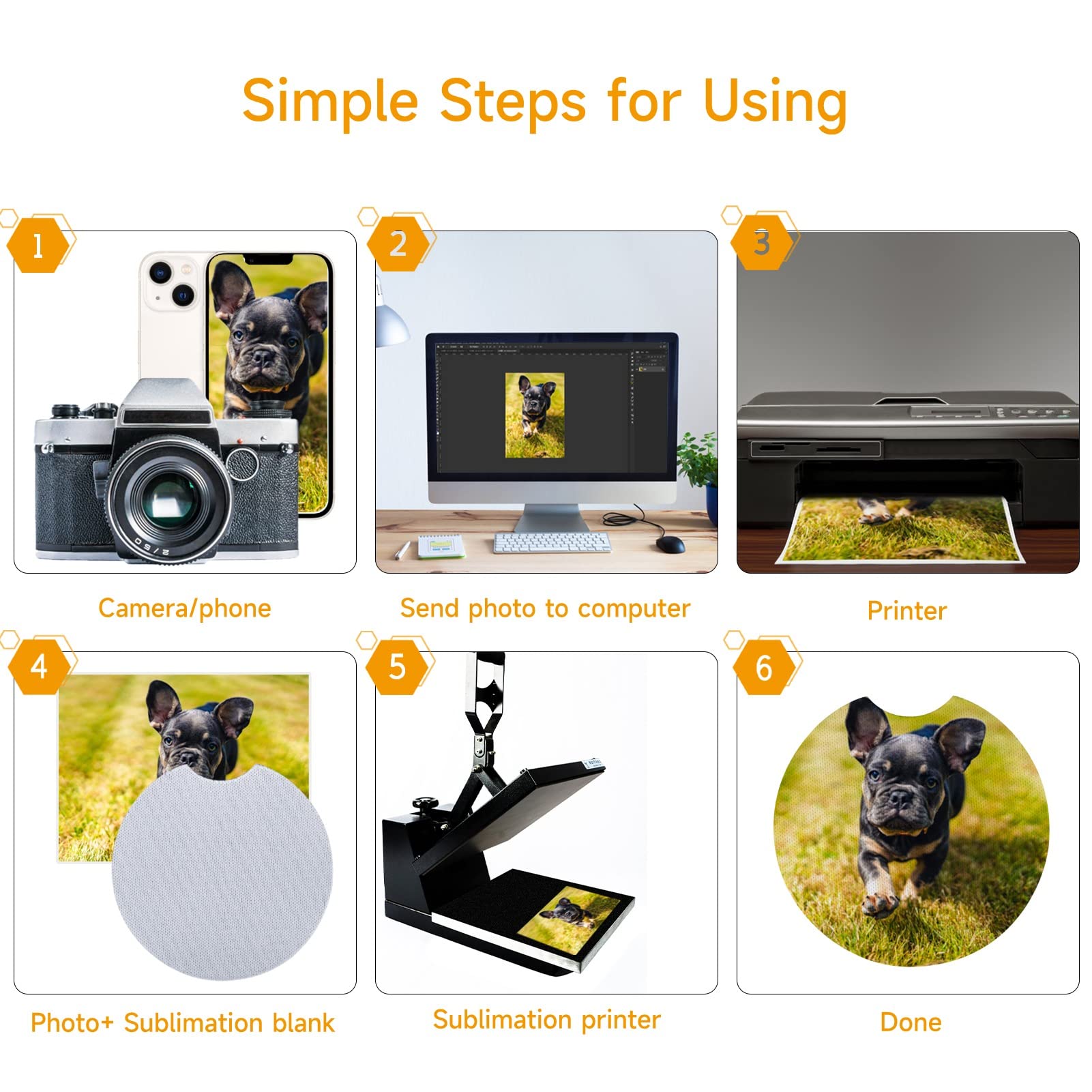 120Pcs Sublimation Blanks Car Coasters, Absorbent Auto Coasters For Cup Holders, Neoprene Car Coasters Absorb Spills To Keep Cup