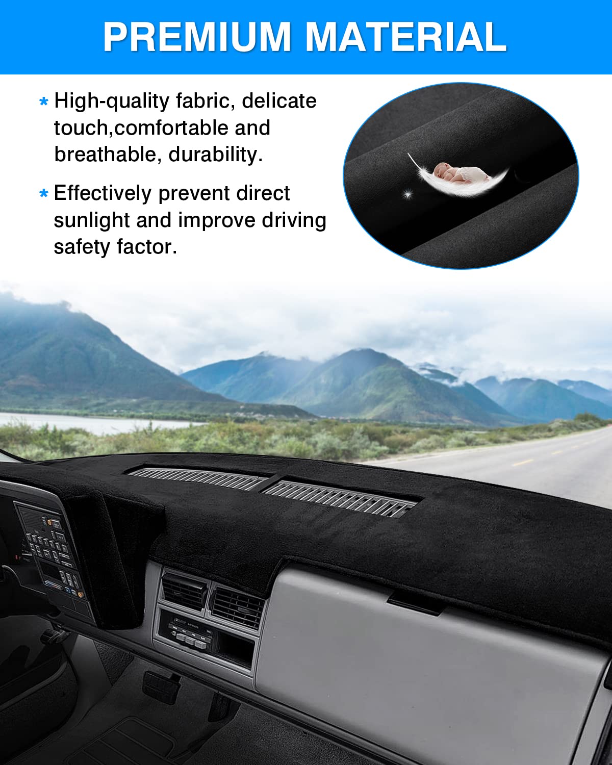 Autorder Dashboard Cover Mat For 1988-1994 Chevy Chevrolet Silverado/Gmc Sierra C/K 1500 2500 3500 Pickup Truck /1992-1994 Gmc Y