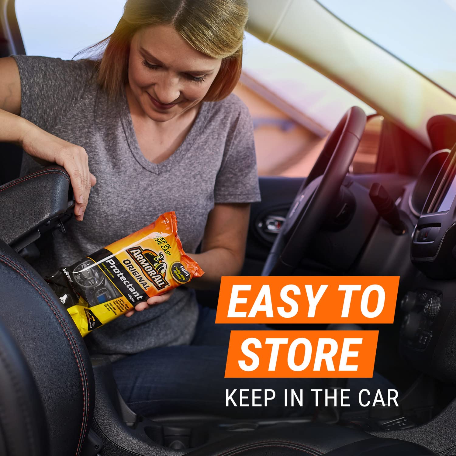 Armor All Car Protectant Wipes , Interior Car Wipes With Uv Protection Against Cracking And Fading, 60 Count Each, 6 Pack