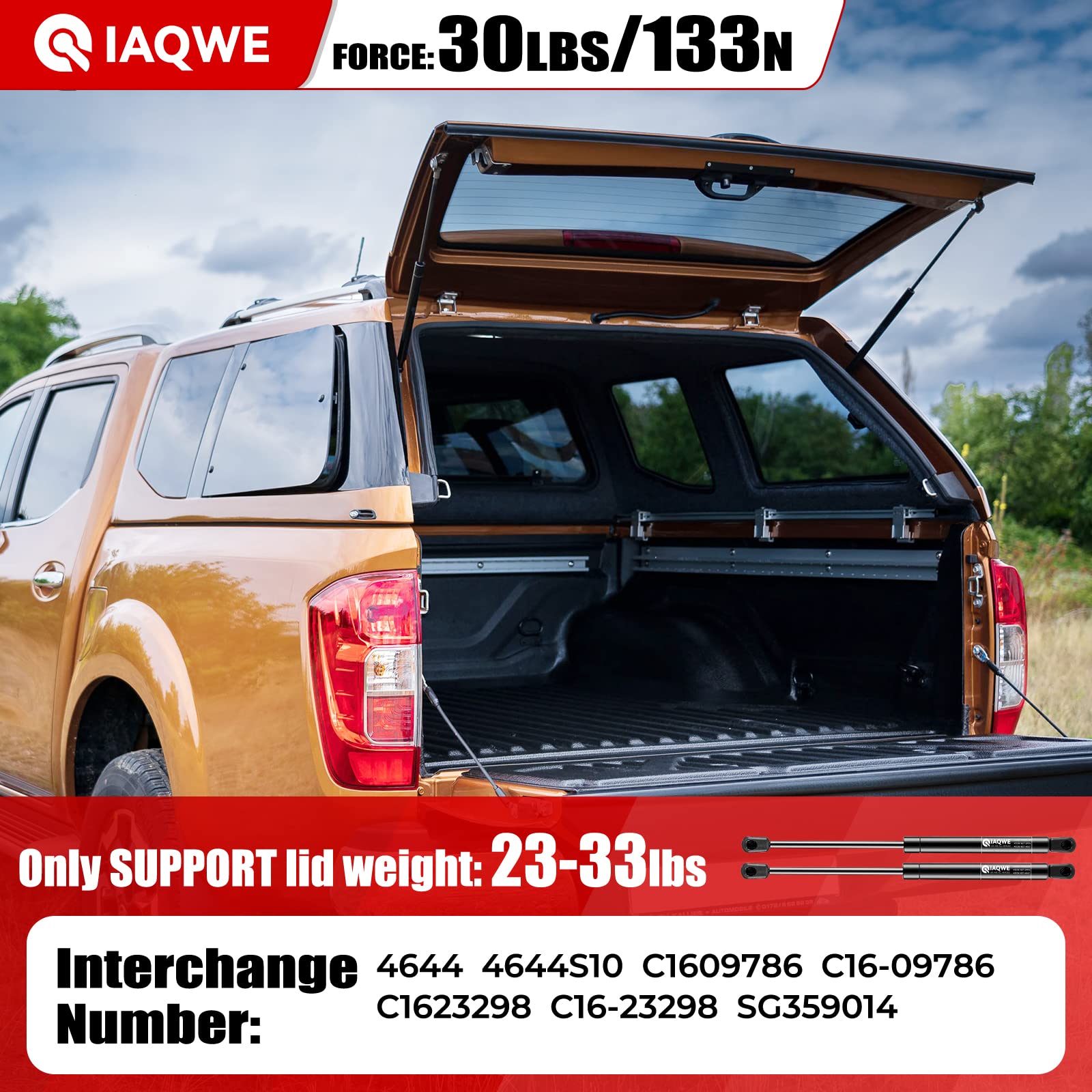 20Inch 30Lbs/133N Lift Support Gas Spring Strut Shock For Floor Hatch Rv Door Storage Trailer Lid Tv Cabinet Truck Camper Topper Rear Window Toobox Lid