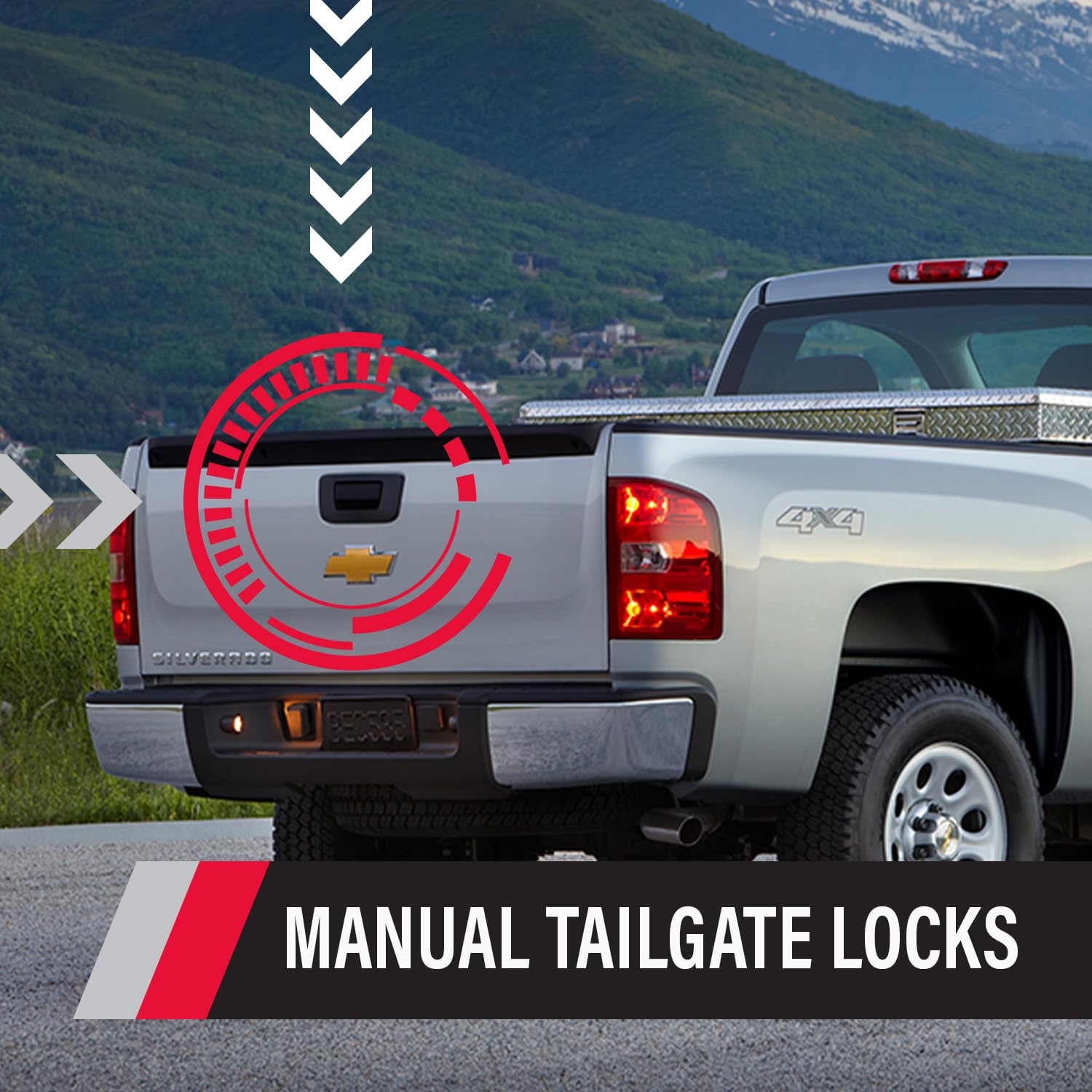 Pop & Lock Pl1300 Black Manual Tailgate Lock For Chevy/Gmc (New Body)