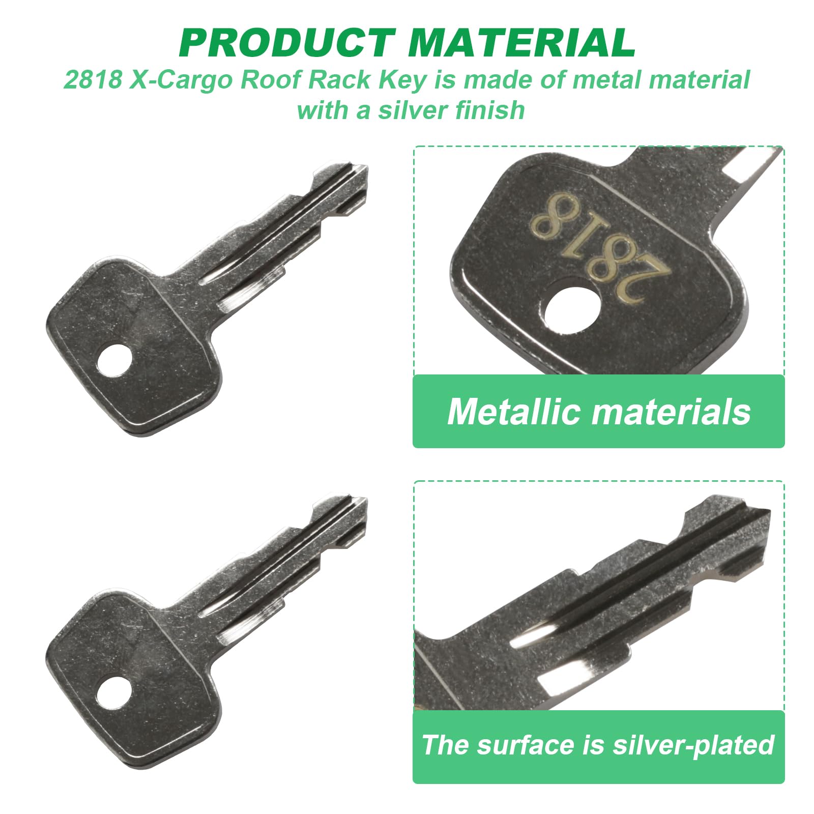 2818 X-Cargo Luggage Roof Replacement Key,Replacement Keys for X-Cargo roof Racks,X-Cargo Roof Rack Key Karrite Ski Bike xcargo