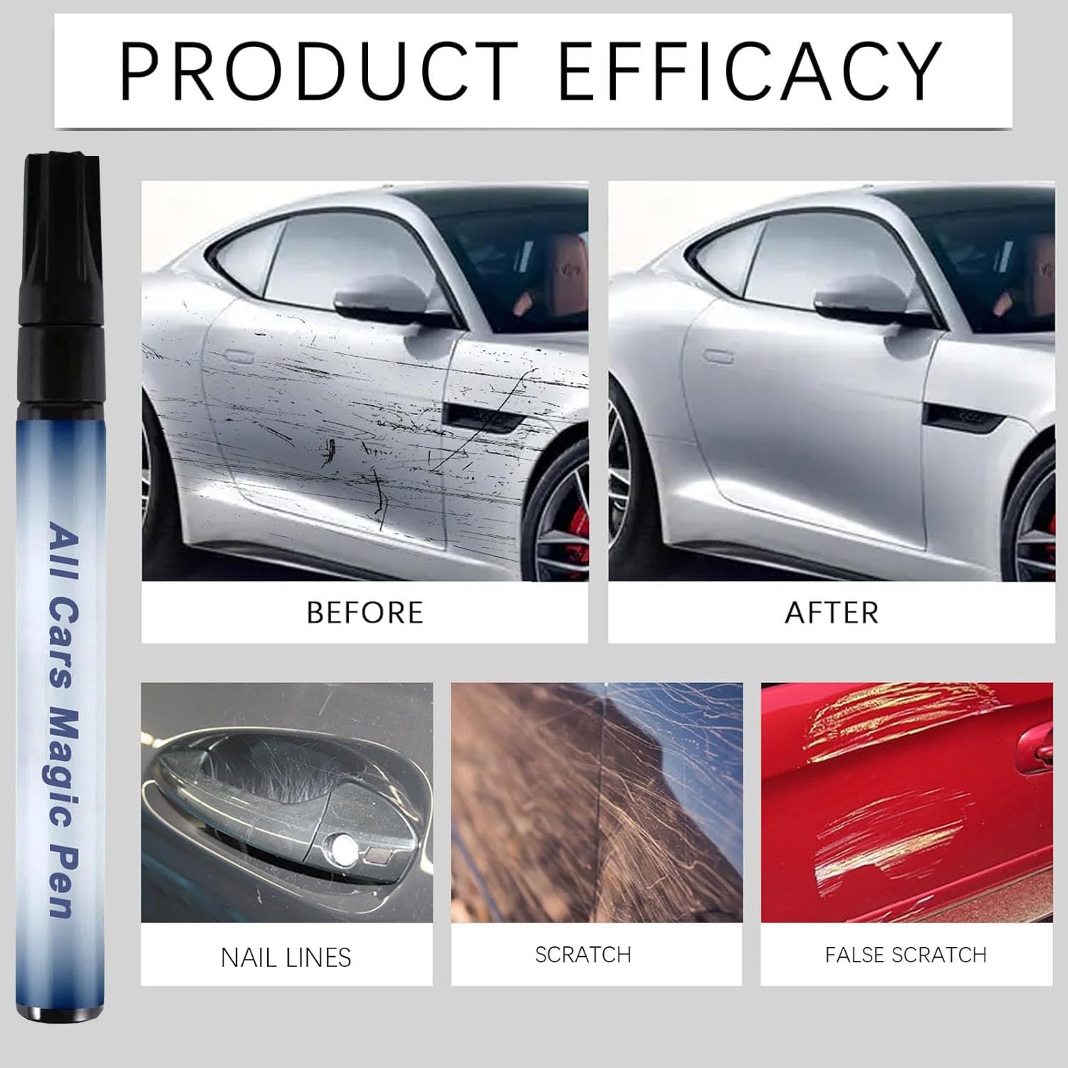 (2pcs) Magic Pen For Car Scratches, Magic Car Scratch Removal Pen, All Cars Magic Pen,Scratch Pens For Cars,Weatherproof Touch U