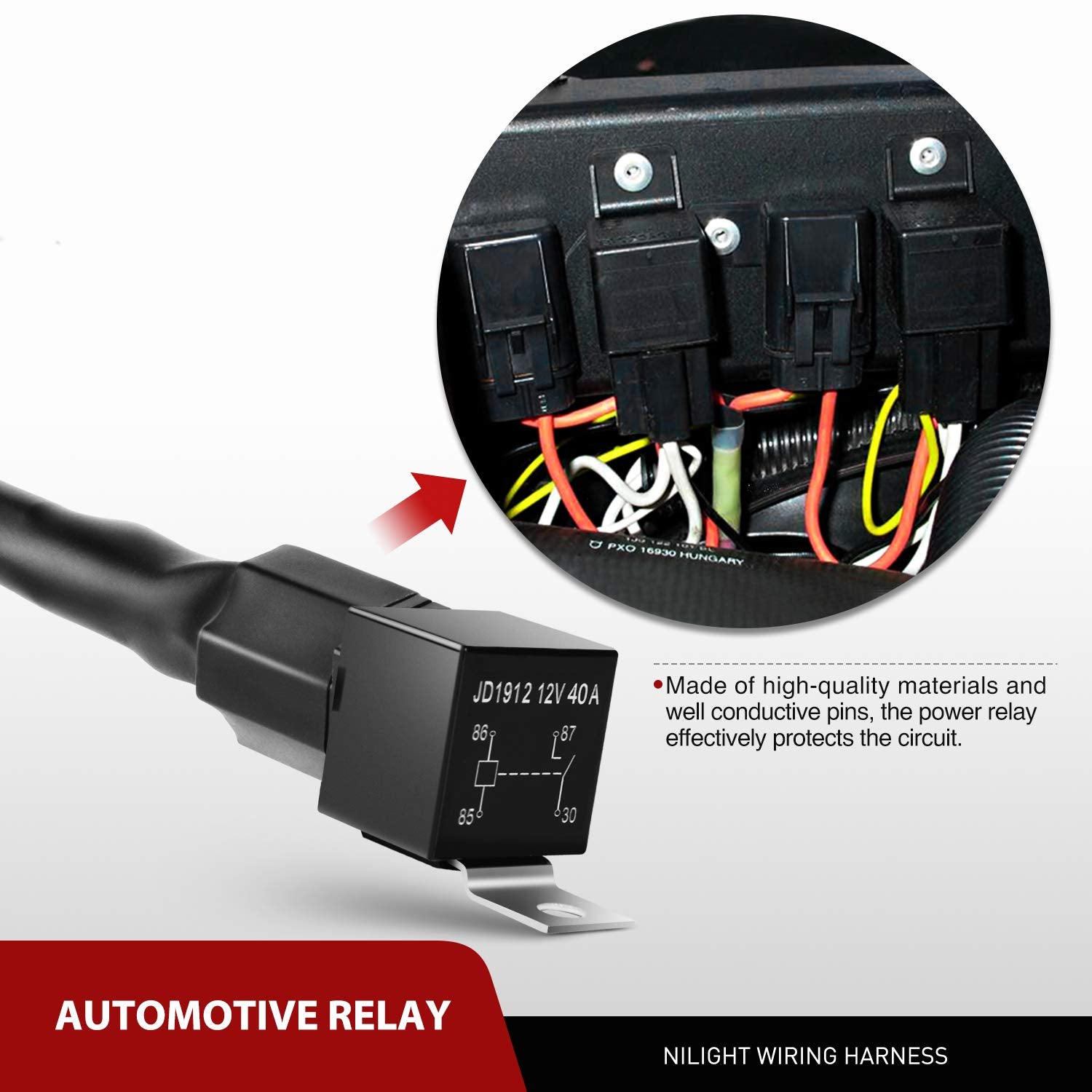 Nilight - 10036W 14Awg 11.5 Feet Dt Connector Wiring Harness Kit Led Light Bar 12V On Off Switch Power Relay Blade Fuse For Off