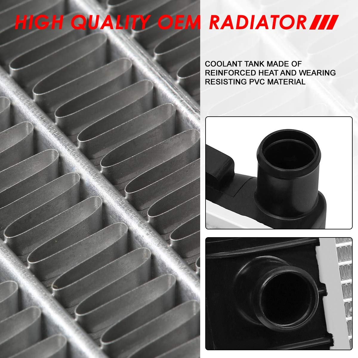 Auto Dynasty Radiator Compatible With 97-04 Chevrolet Corvette 5.7L At, Dpi 1885 Factory Style 1-Row Cooling Radiator, Aluminum