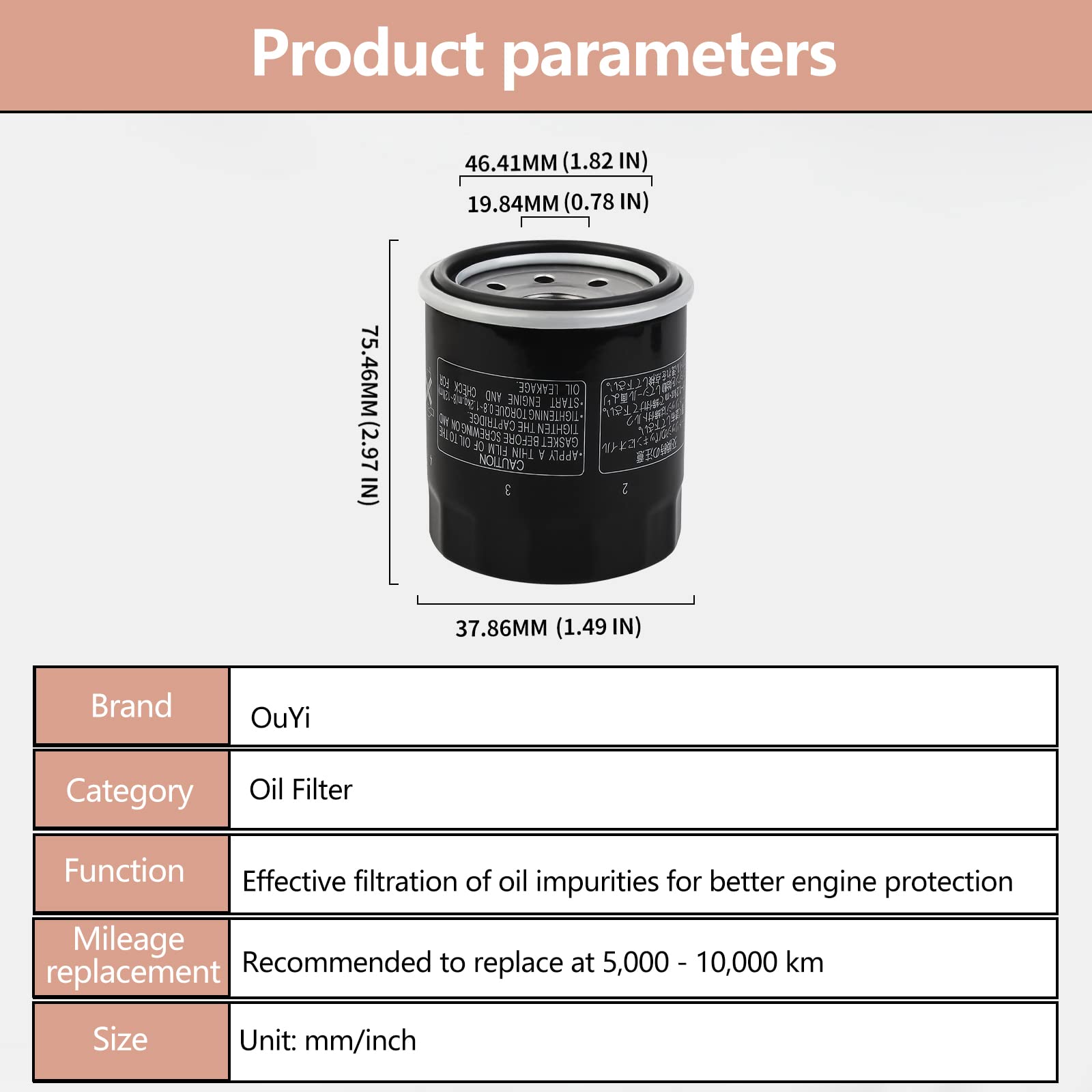 Ouyi Motorcycle Oil Filter For Yamaha Xv1900 Raider 1854/1900Cc 2008-2010/Yfm350 Bruin Auto 4X4 350 2004-2006…
