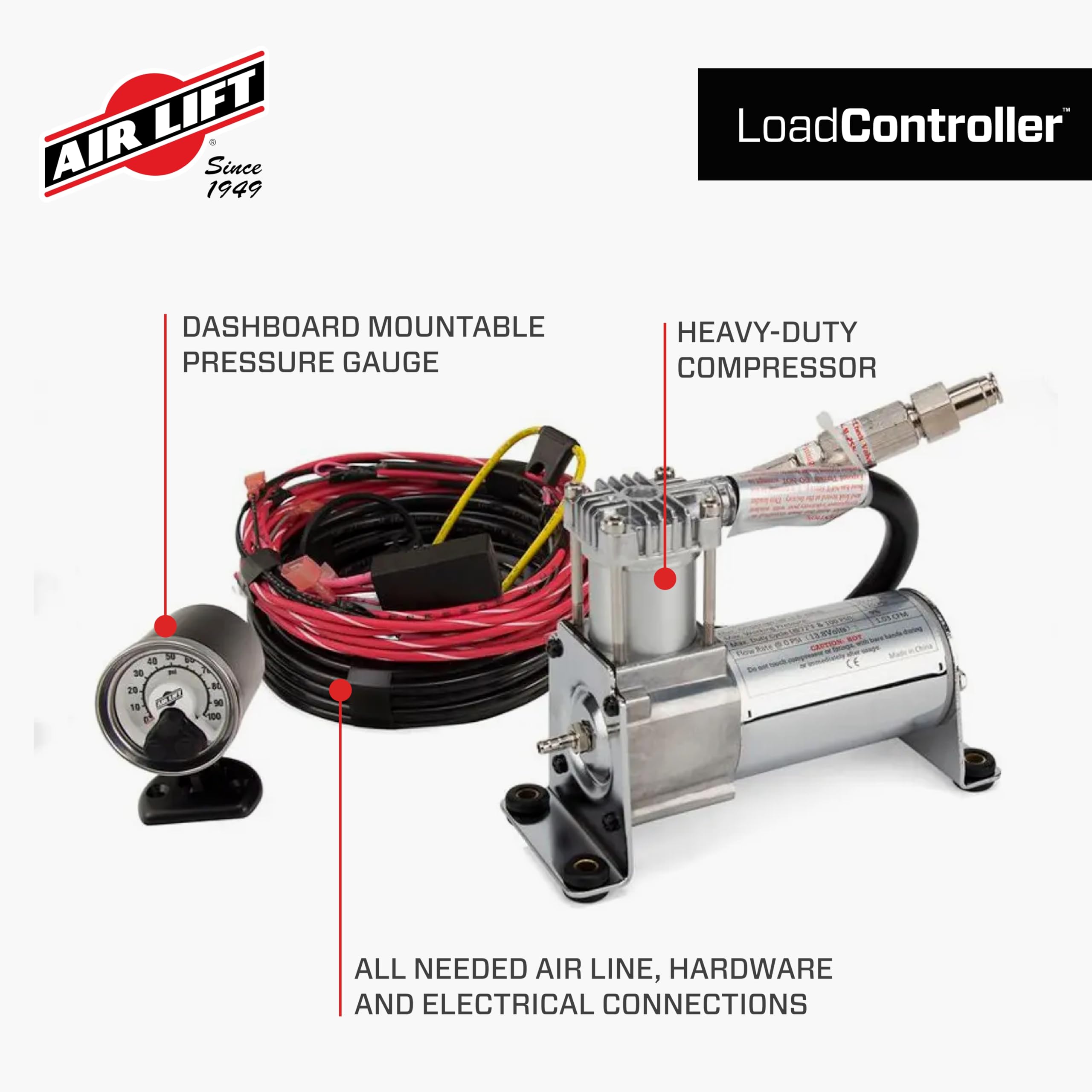 Air Lift Loadcontroller Single On-Board Air System With Heavy-Duty Compressor - 25854