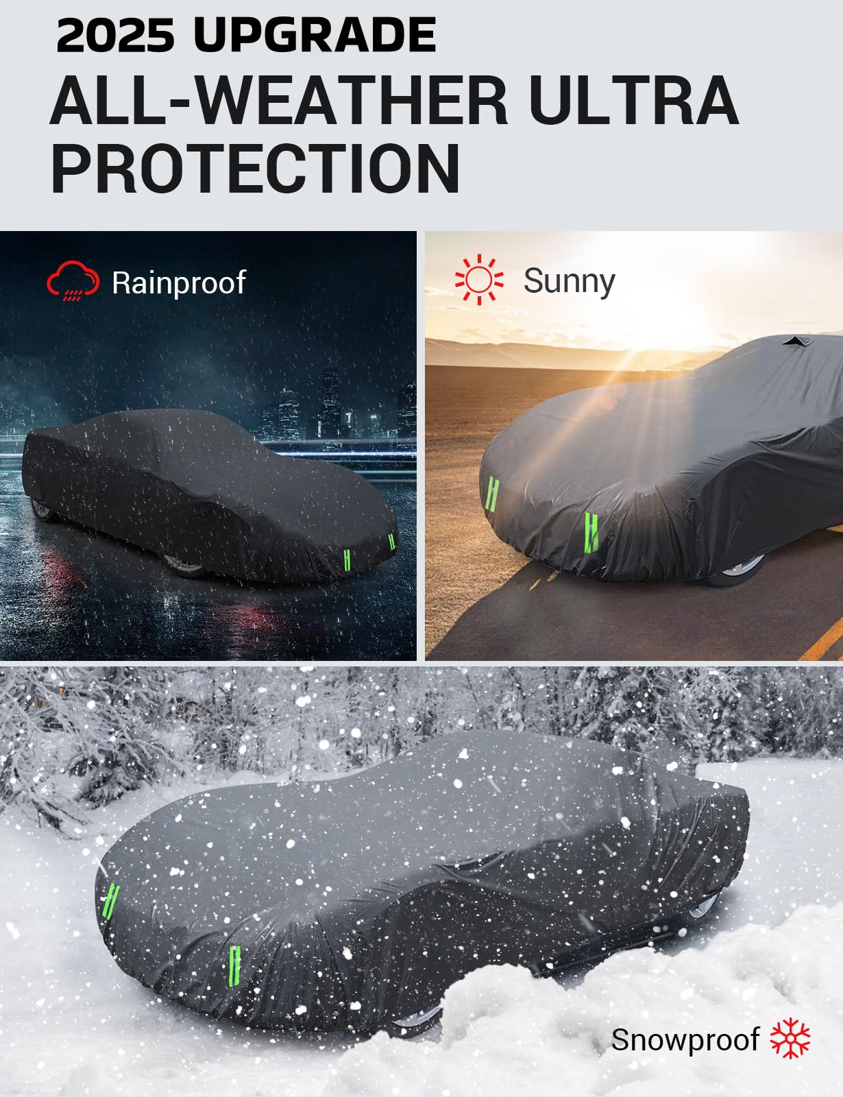 Proadsy 2025 Upgrade Car Cover Custom Fit For Corvette C6 2005-2013 Windproof All Weather Waterproof Sun Rain Uv Dust Snow Prote