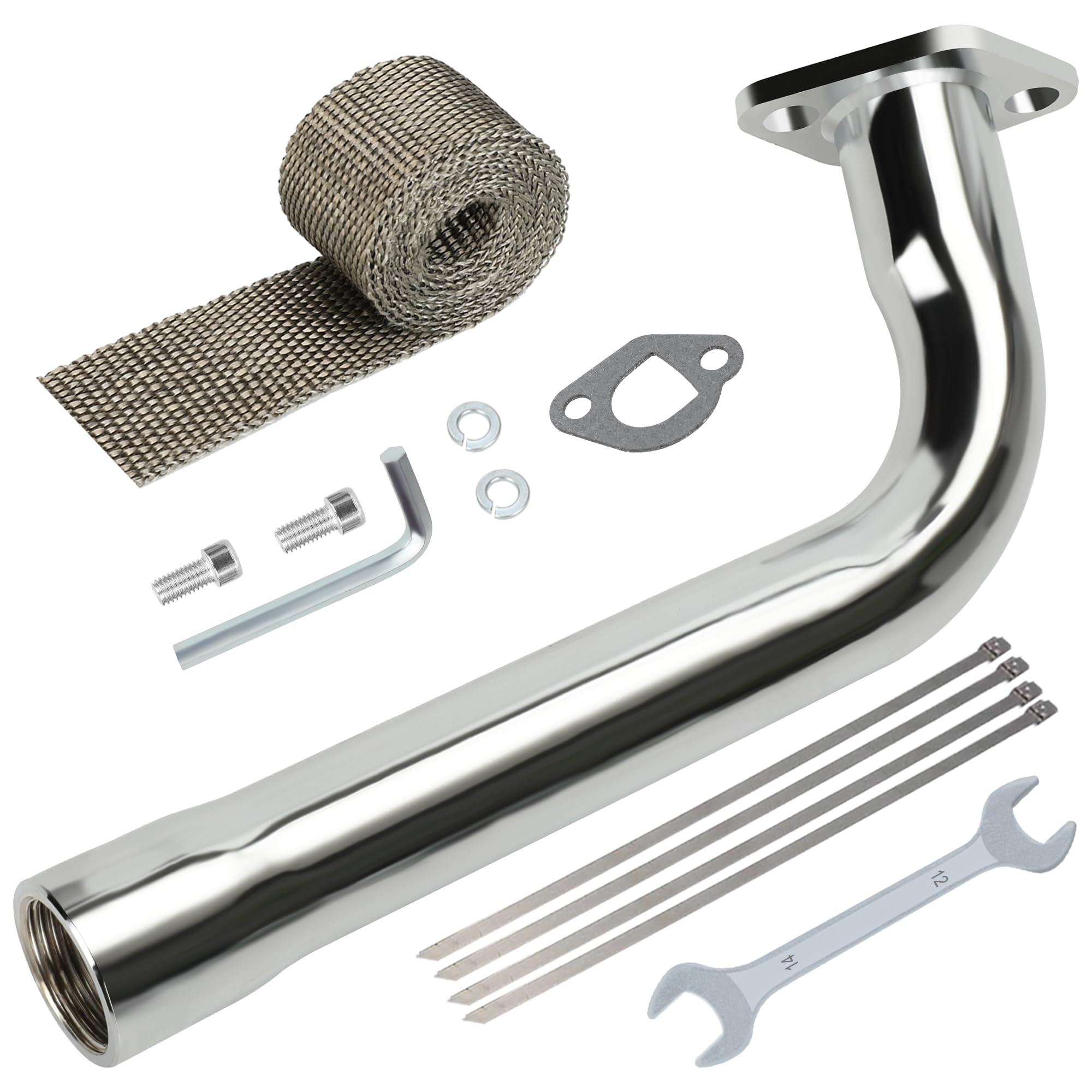 Yoxufa 212Cc Exhaust Pipe Header Replacement For Predator 212Cc 224Cc 196Cc Coleman Ct200U Ct200U-Ex Bt200X Baja Warrior Massimo