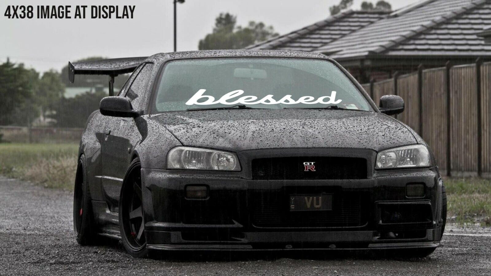 Sticky Dude | Blessed | Windshield Decal Car Sticker Banner Jdm Vinyl Graphics Fits Low Stance For Fit Hatchback Any Car 40Inch