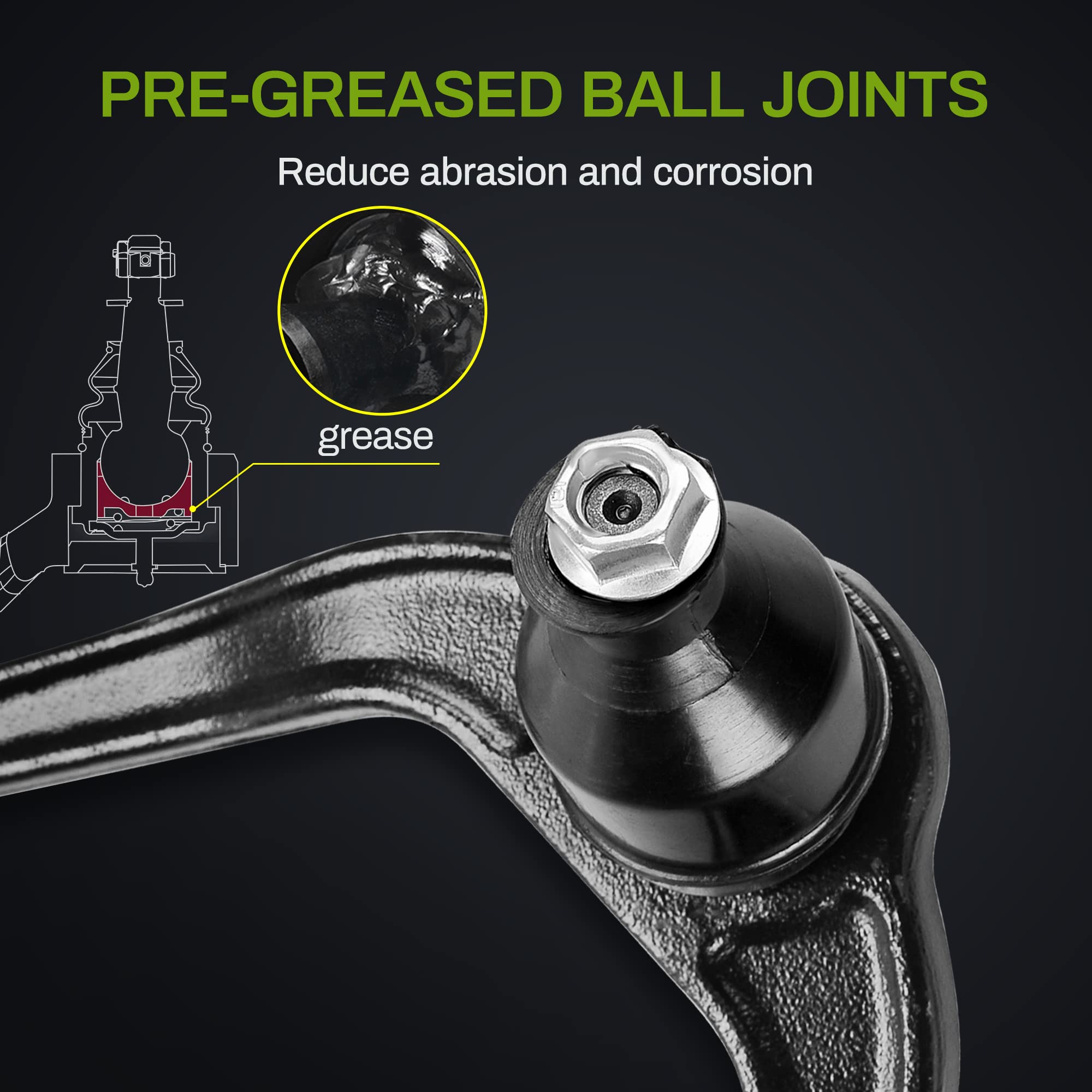 Autosaver88 Front Upper Control Arm Kit Compatible With 2002-2006 Cadillac Escalade, 1999-2007 Chevrolet, 1999-2007 Gmc -(4Wd, 6