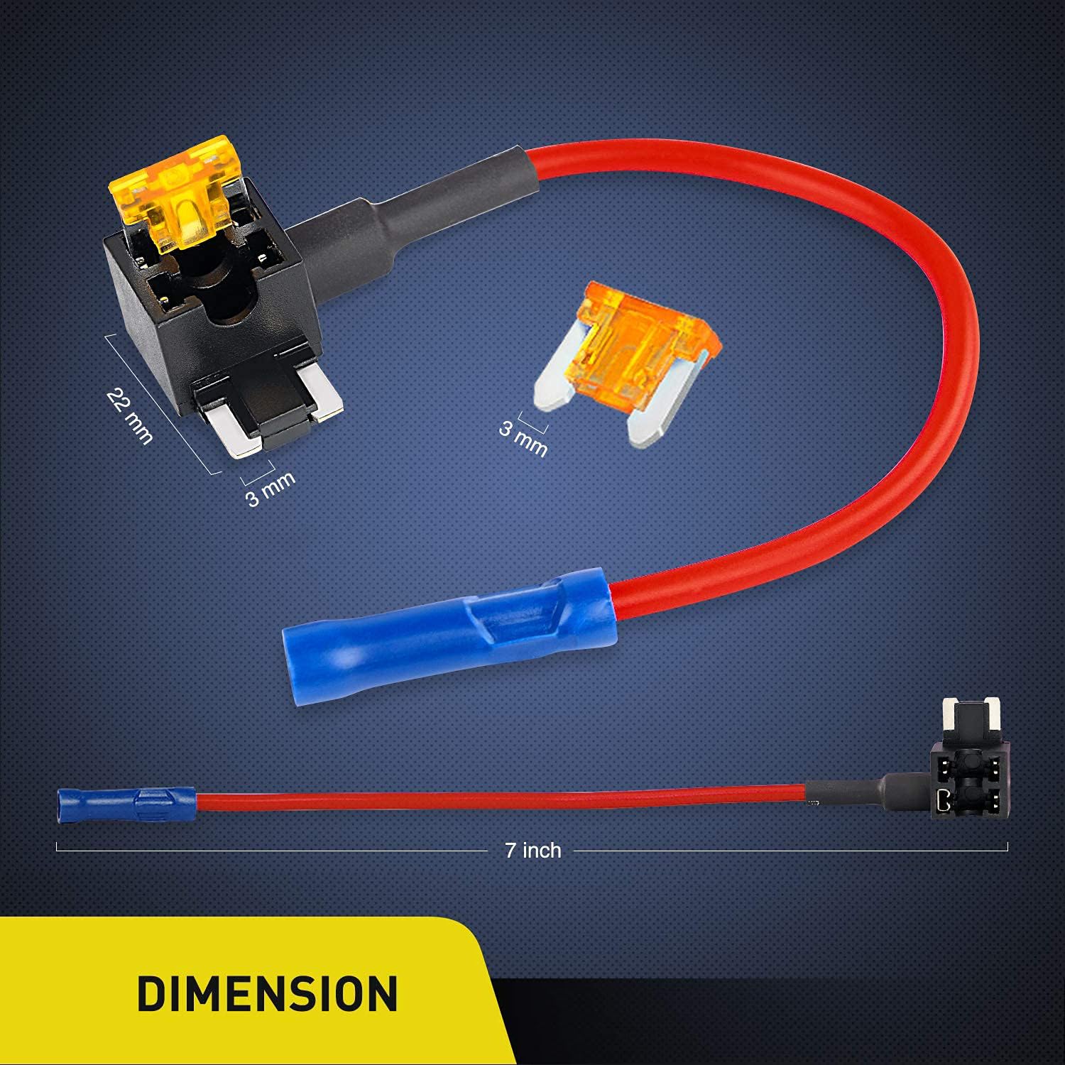 Unifizz 10 Pack 12V 50038R Car Add-a-Circuit Fuse TAP Adapter with 5 Amp Low Profile Mini Blade Fuse Set for Cars Boats Trucks,B