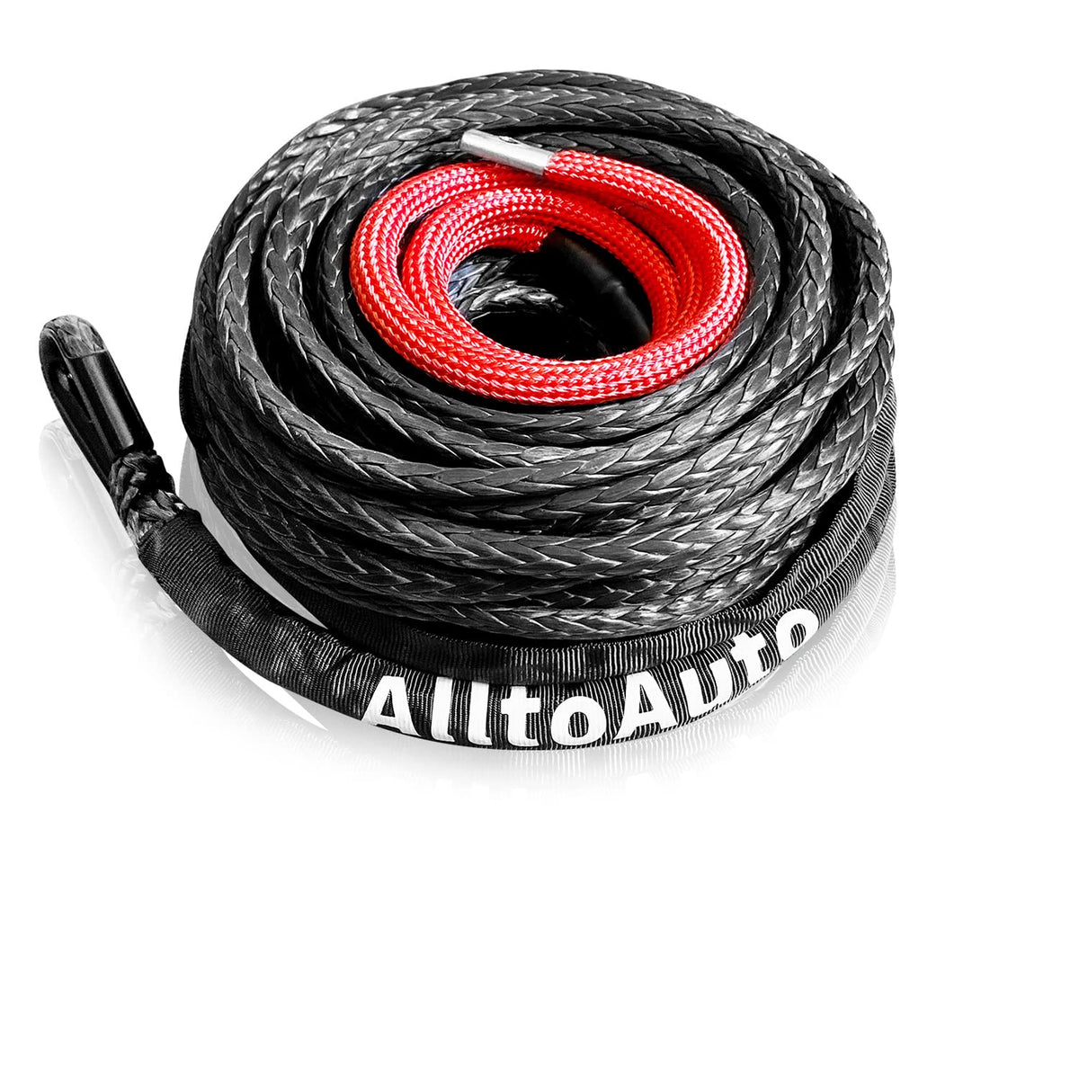 Alltoauto Synthetic Winch Rope, 3/8'' X 85'-25000 Lbs Dyneema Synthetic Winch Rope Line Cable With Protective Sleeve For Truck 4