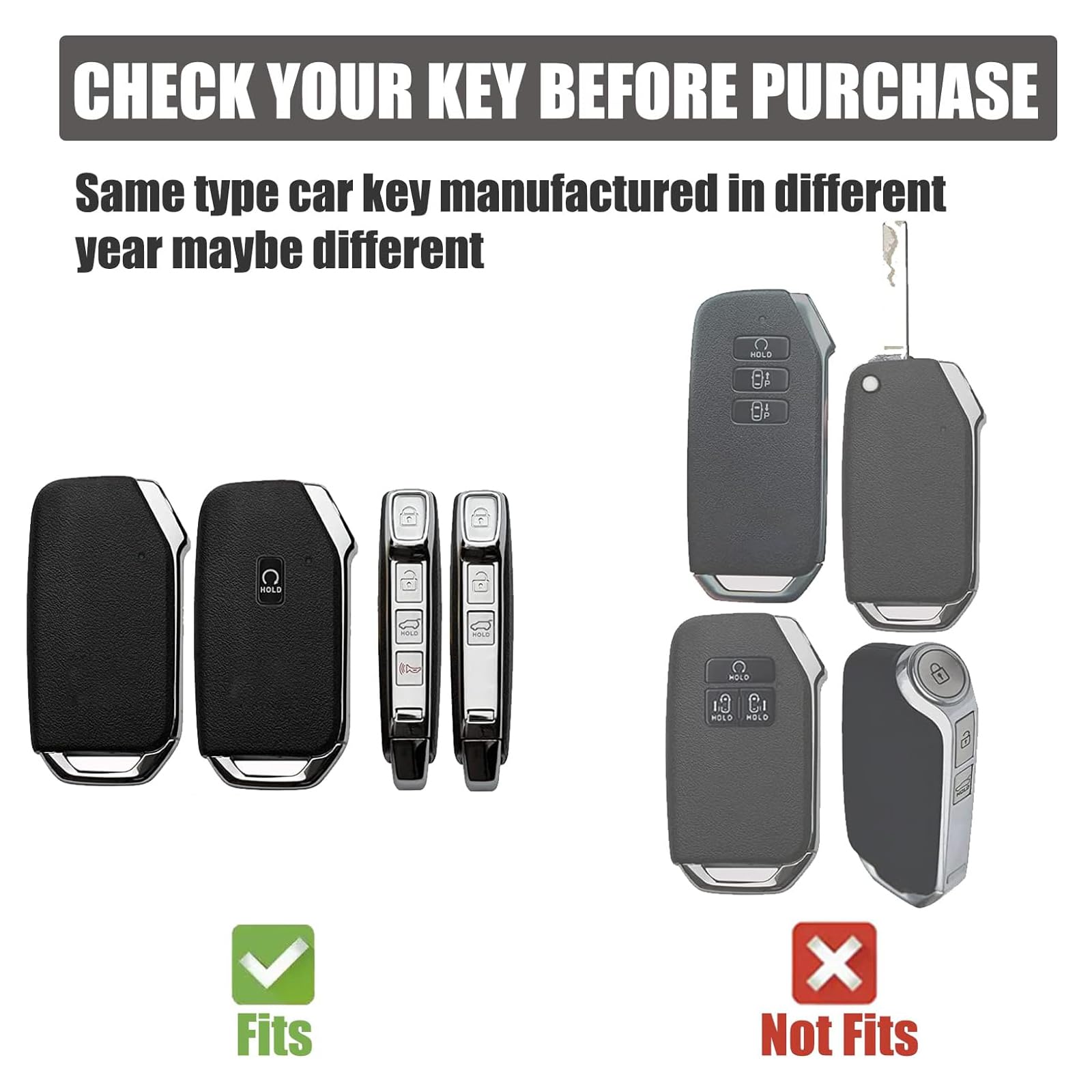 Gematay For Kia Key Fob Cover, Key Case Shell Compatible With Kia Cerato Ceed Forte Niro Sorento Seltos Sportage Soul Telluride